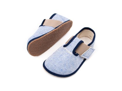 DETSKÉ BAREFOOT PAPUČE PEGRES BF01 - MODRÉ
