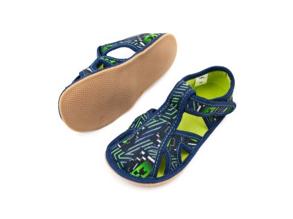 DETSKÉ PAPUČE EF BAREFOOT 386 - GREEN CRAFT