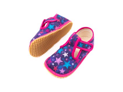DETSKÉ BAREFOOT PAPUČE BEDA ŠIRŠIE (W) - STARS