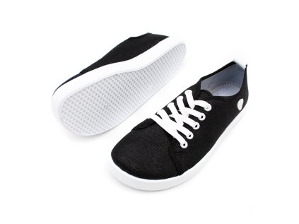 ANATOMIC BAREFOOT TENISKY STARTER - ČIERNE TRBLIETAVÉ