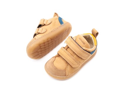 DETSKÉ BAREFOOT TOPÁNKY PRIMIGI NABUK CODEX - COGNAC