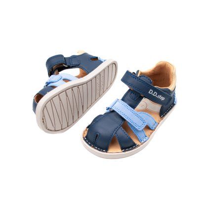 D.D.STEP KOŽENÉ BAREFOOT SANDÁLKY G076 - ROYAL BLUE