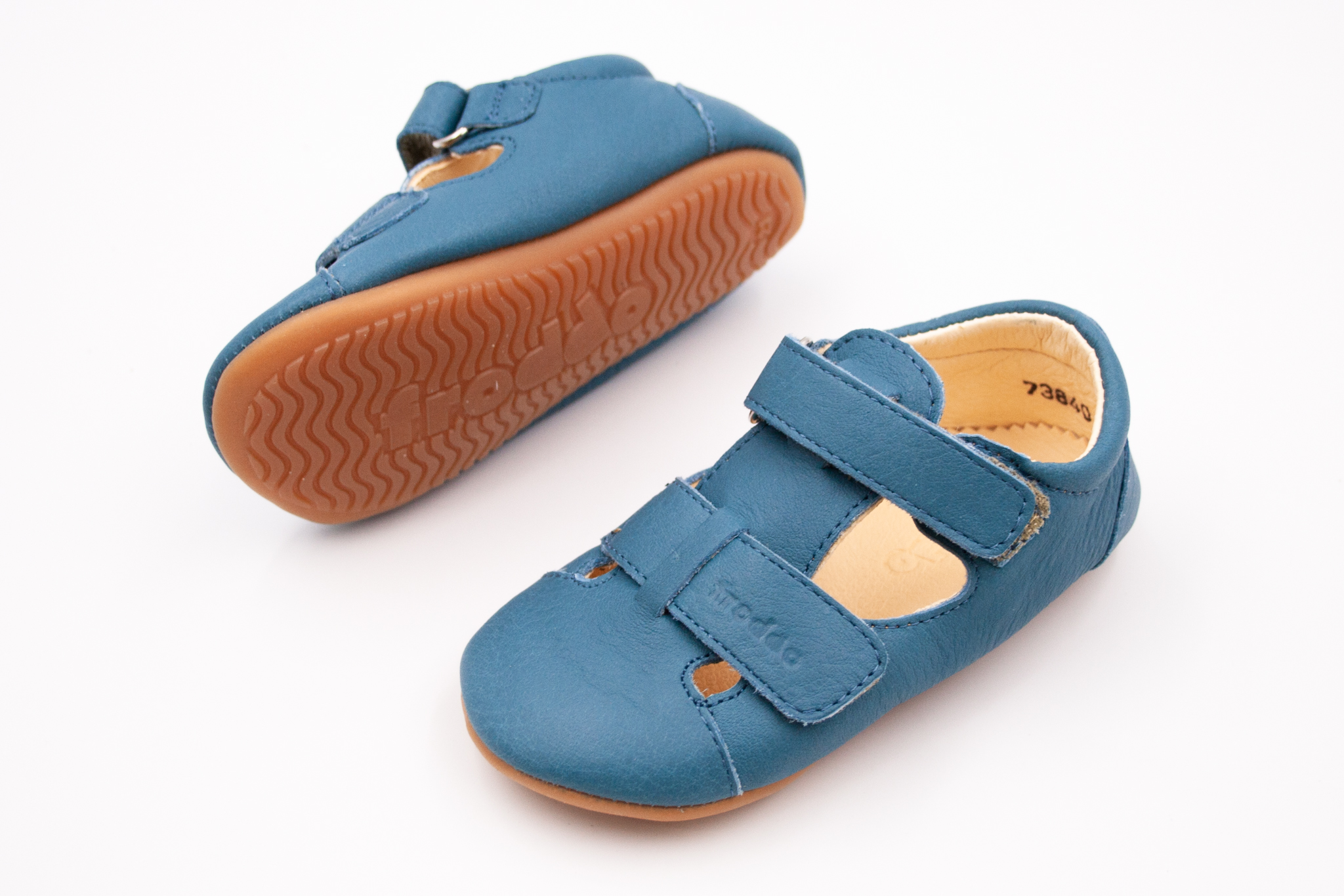 DETSKÉ BAREFOOT SANDÁLKY FRODDO PREWALKERS SANDAL - DENIM Veľkosť: 18, Vnútorná dĺžka  topánky v cm: 11.6, Vnútorná šírka topánky v cm: 5.4