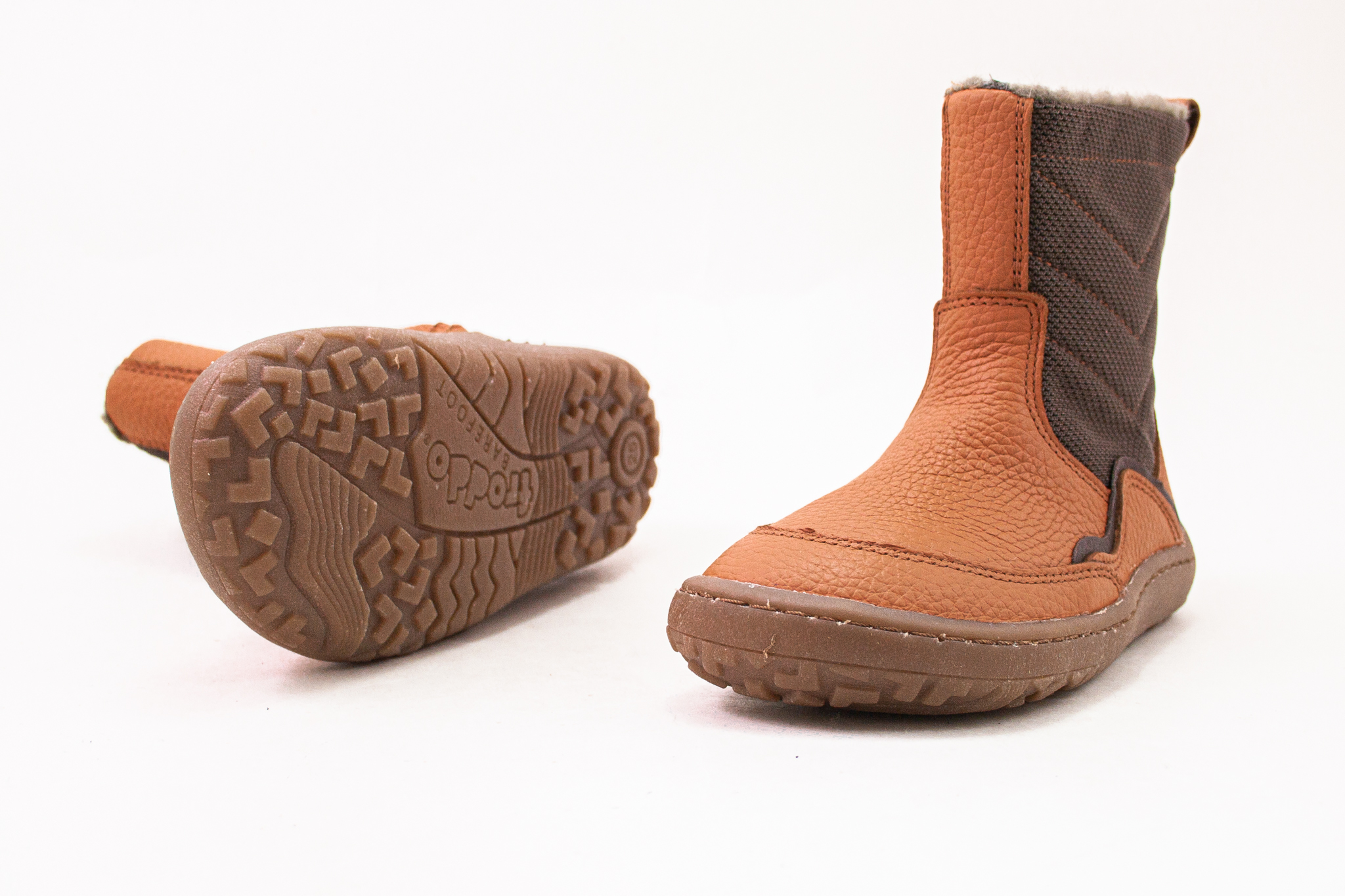 Froddo  FRODDO BAREFOOT WINTER WOOL BOOT GRIP - COGNAC Veľkosť: 27, 11: 18, Vnútorná šírka topánky v cm: 7.1