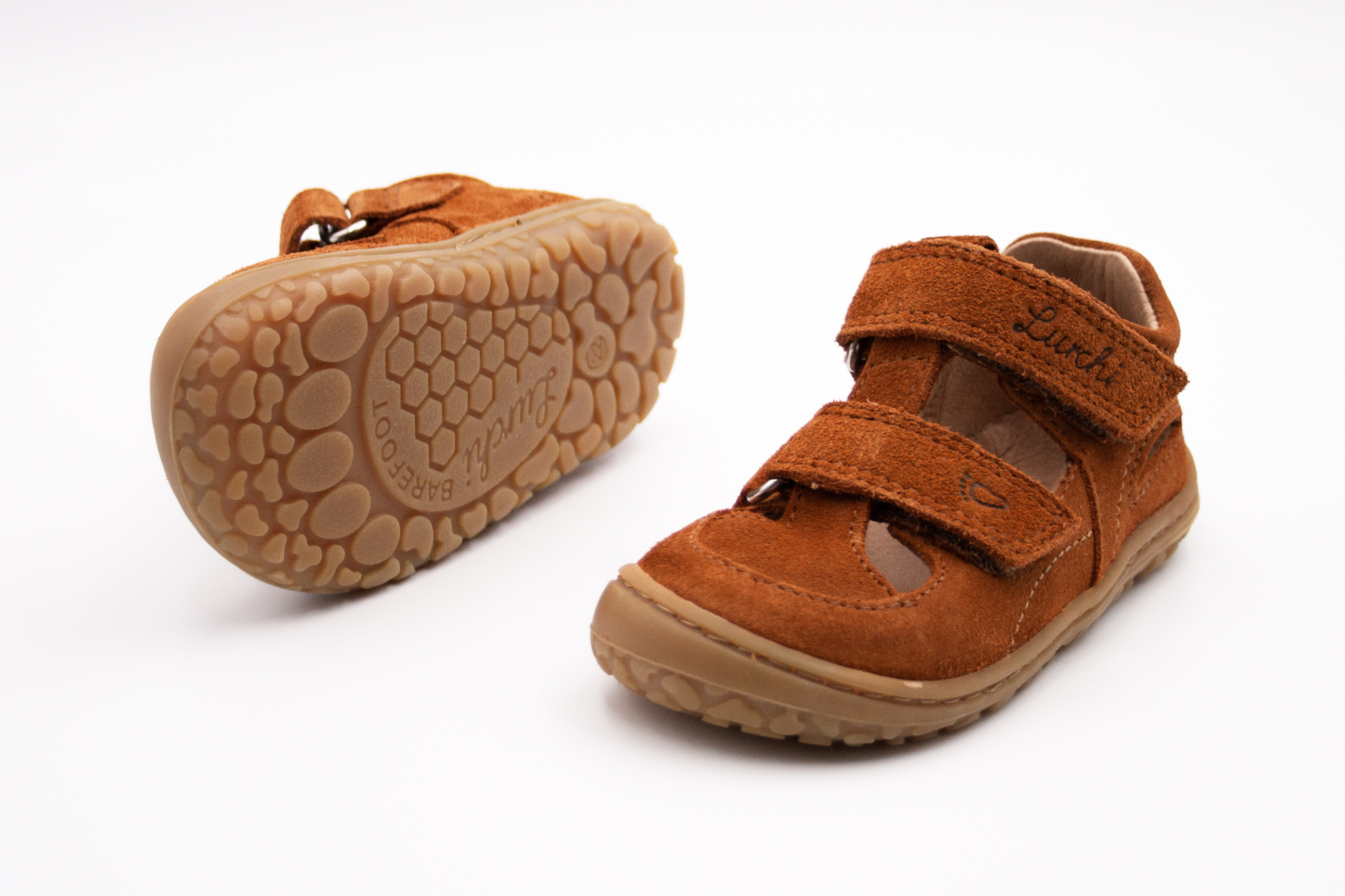 LURCHI NANDO BAREFOOT SANDÁLE - COGNAC Veľkosť: 24, Vnútorná dĺžka  topánky v cm: 15.8, Vnútorná šírka topánky v cm: 6.3
