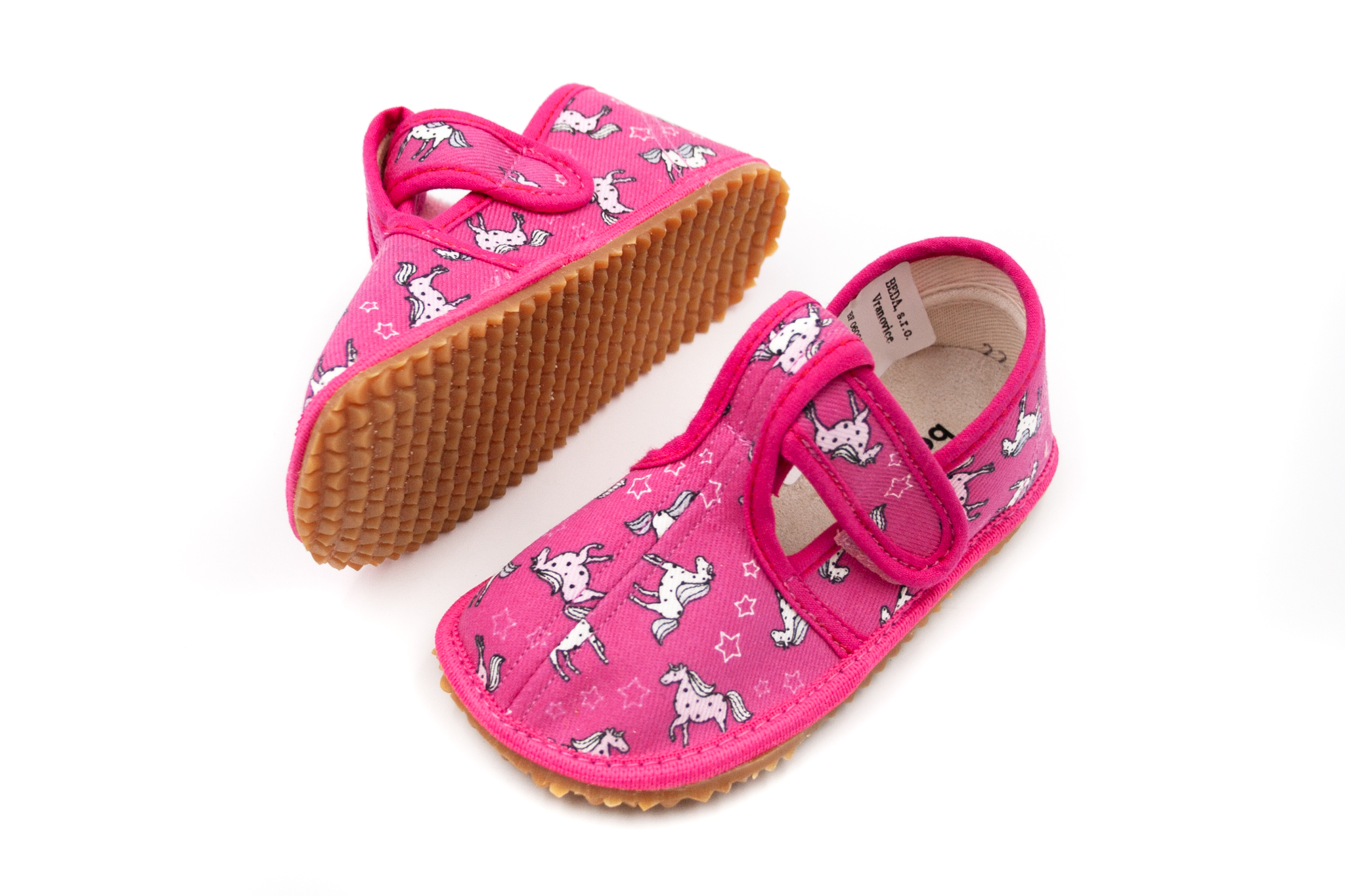 Beda  DETSKÉ BAREFOOT PAPUČE UŽŠIE (SLIM) - UNICORN Veľkosť: 22, 11: 14, Vnútorná šírka topánky v cm: 5.8