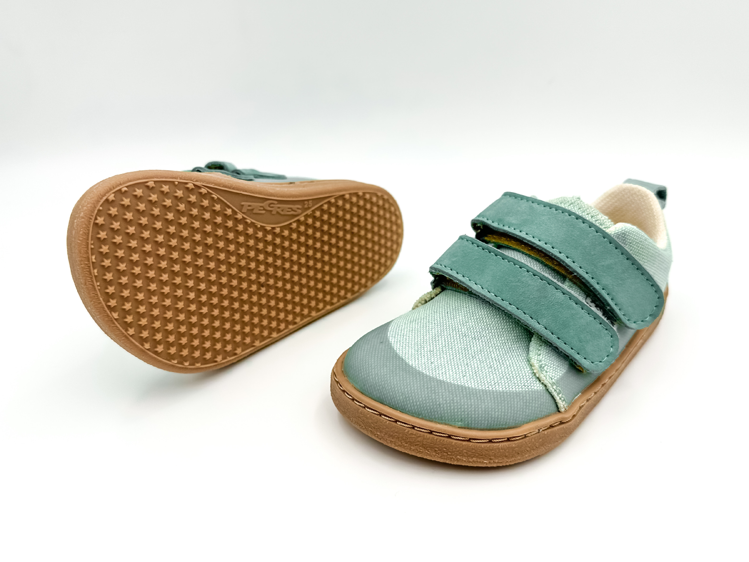 DETSKÉ BAREFOOT TENISKY PEGRES BF57U - MINT Veľkosť: 25, Vnútorná dĺžka  topánky v cm: 15.9, Vnútorná šírka topánky v cm: 6.7