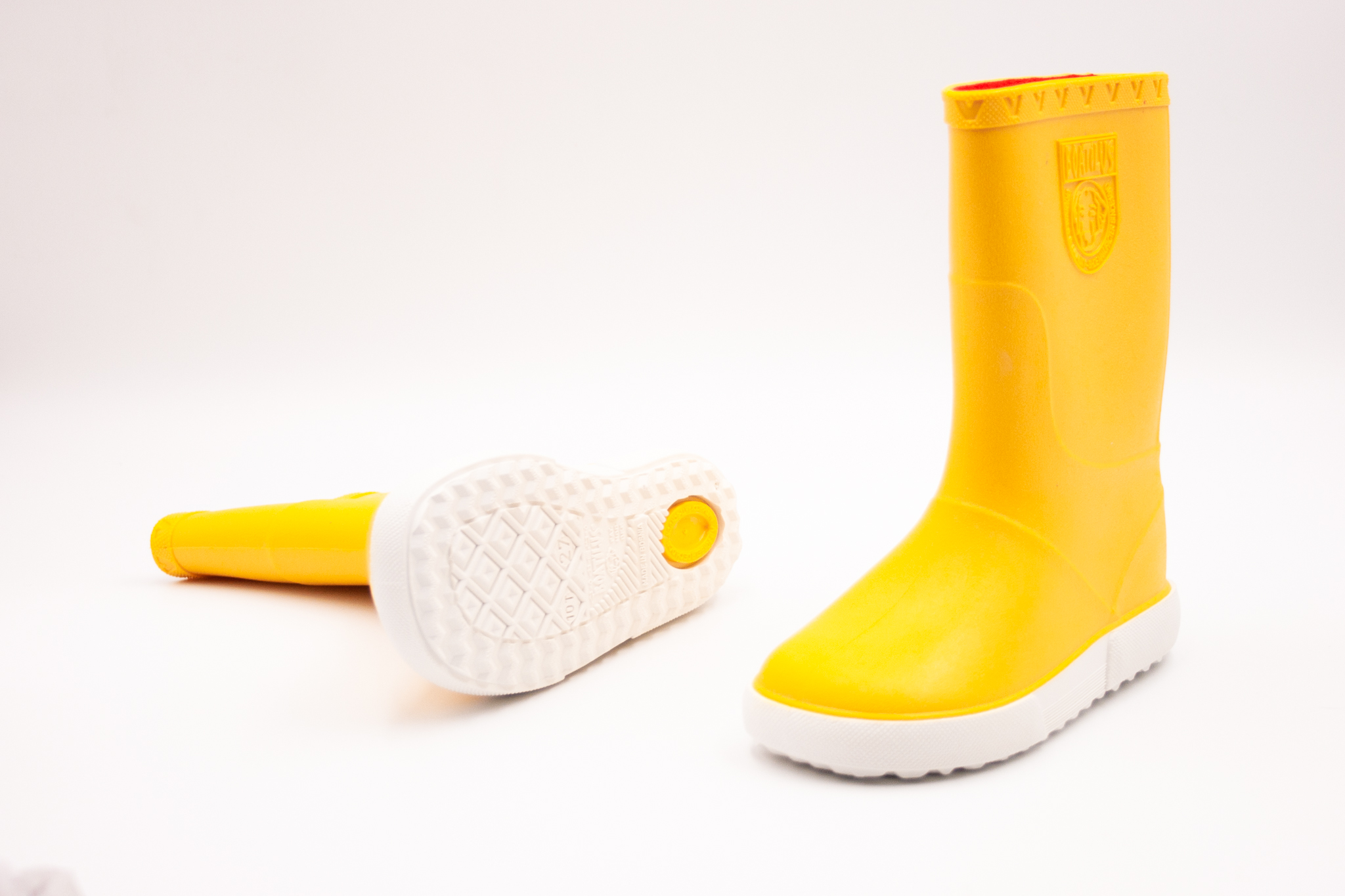 BOATILUS NAUTIC GUMÁKY - YELLOW WHITE Veľkosť: 28, Vnútorná dĺžka  topánky v cm: 18, Vnútorná šírka topánky v cm: 6.9