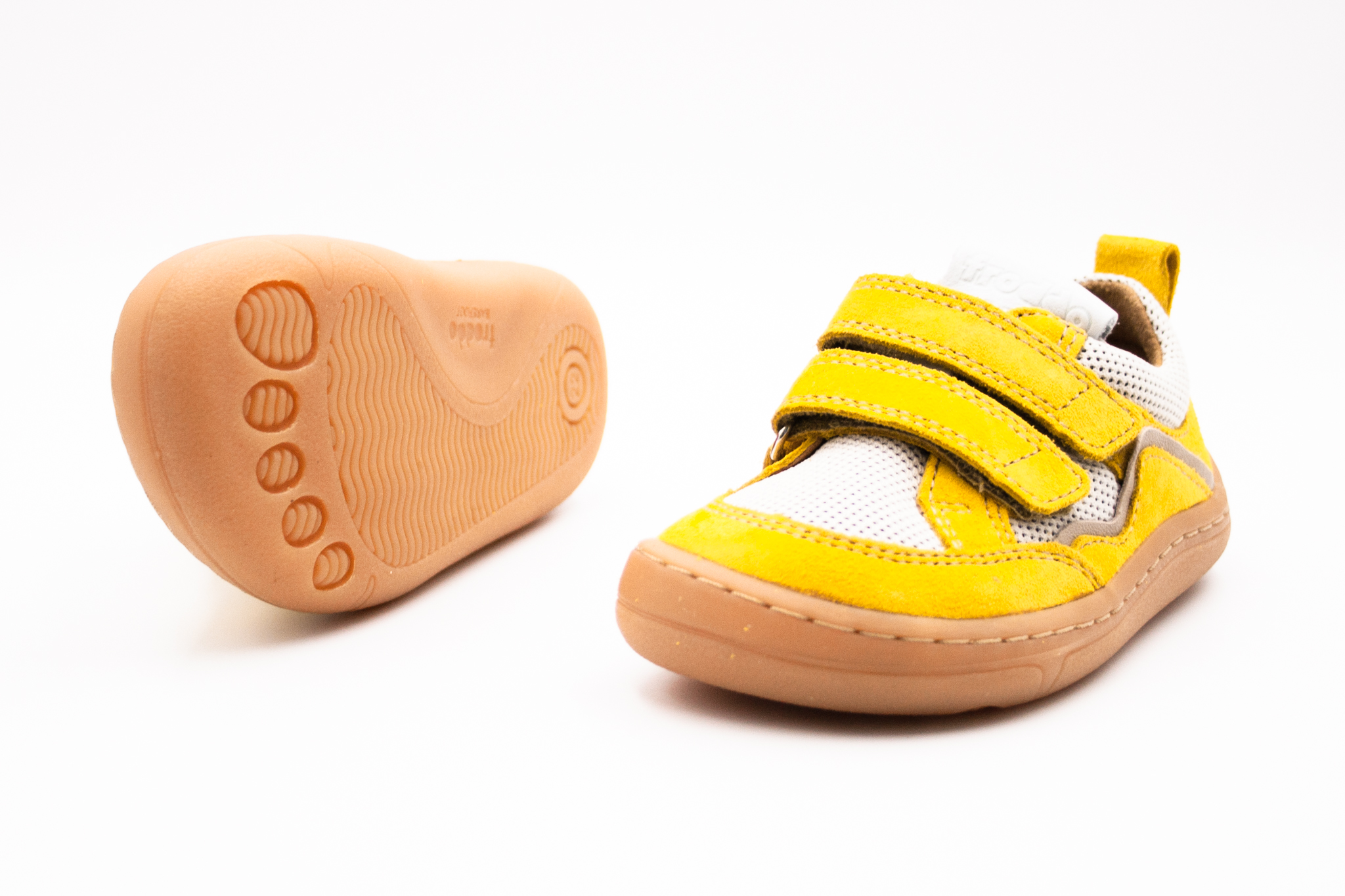 FRODDO BAREFOOT D-VELCRO TENISKY - YELLOW Veľkosť: 22, Vnútorná dĺžka  topánky v cm: 14.2, Vnútorná šírka topánky v cm: 6