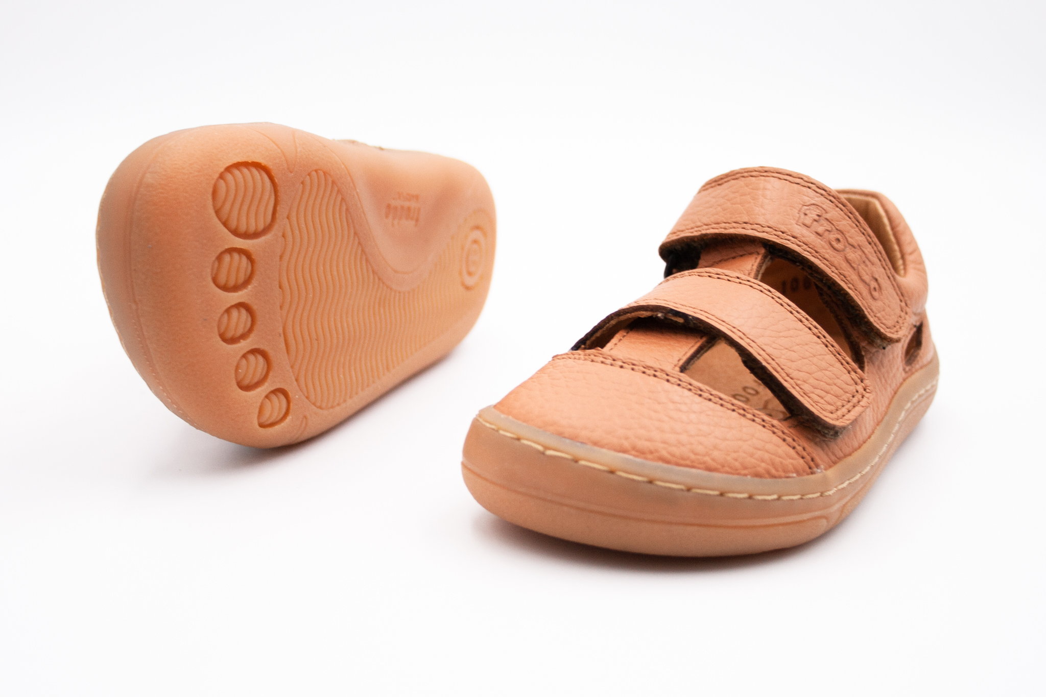 FRODDO BAREFOOT KOŽENÉ SANDÁLKY - COGNAC Veľkosť: 27, Vnútorná dĺžka  topánky v cm: 17.7, Vnútorná šírka topánky v cm: 7.1