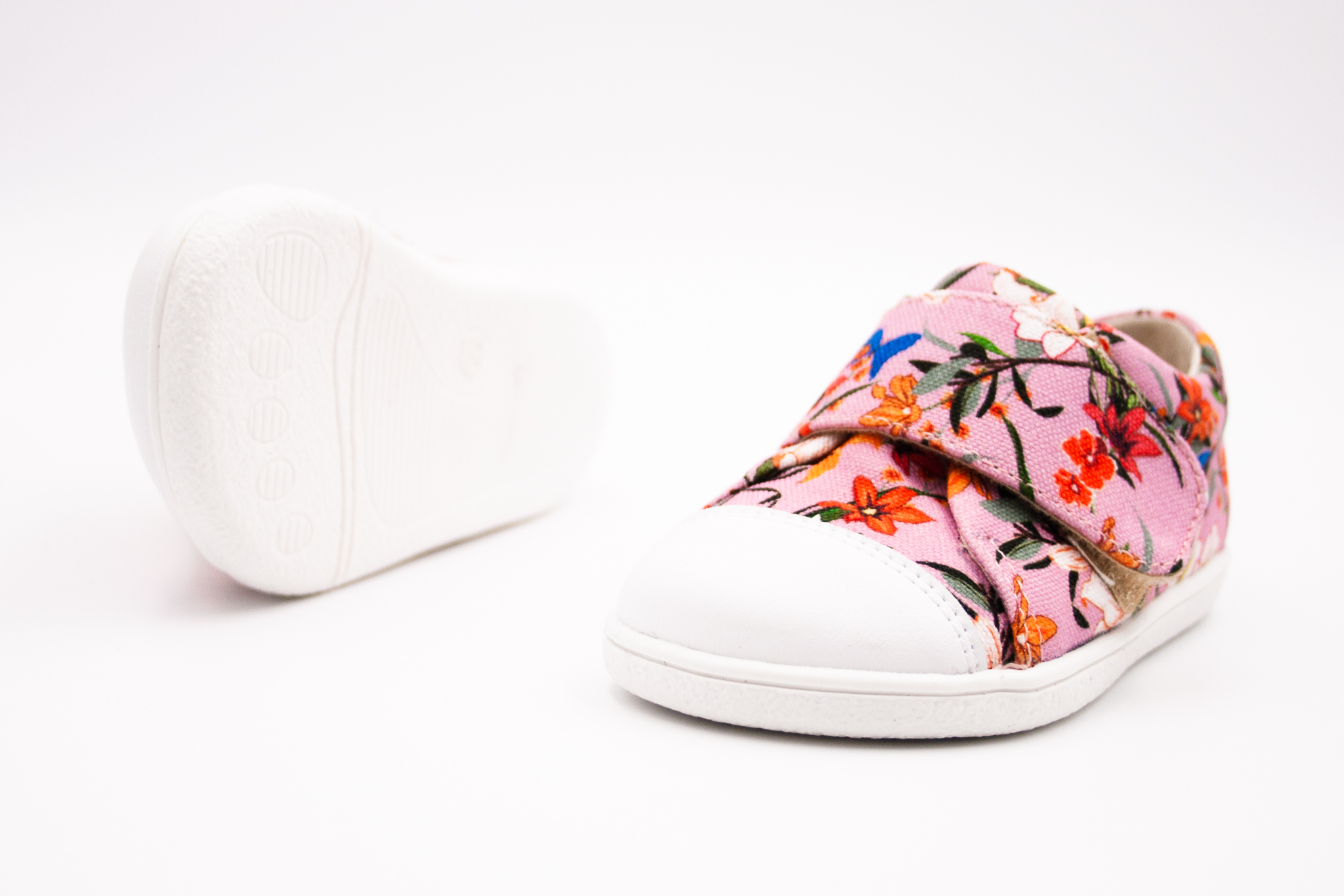 MIDO SHOES BAREFOOT TEXTILNÉ TENISKY - RUŽOVÉ KVETY Veľkosť: 23, Vnútorná dĺžka  topánky v cm: 14.6, Vnútorná šírka topánky v cm: 6.3