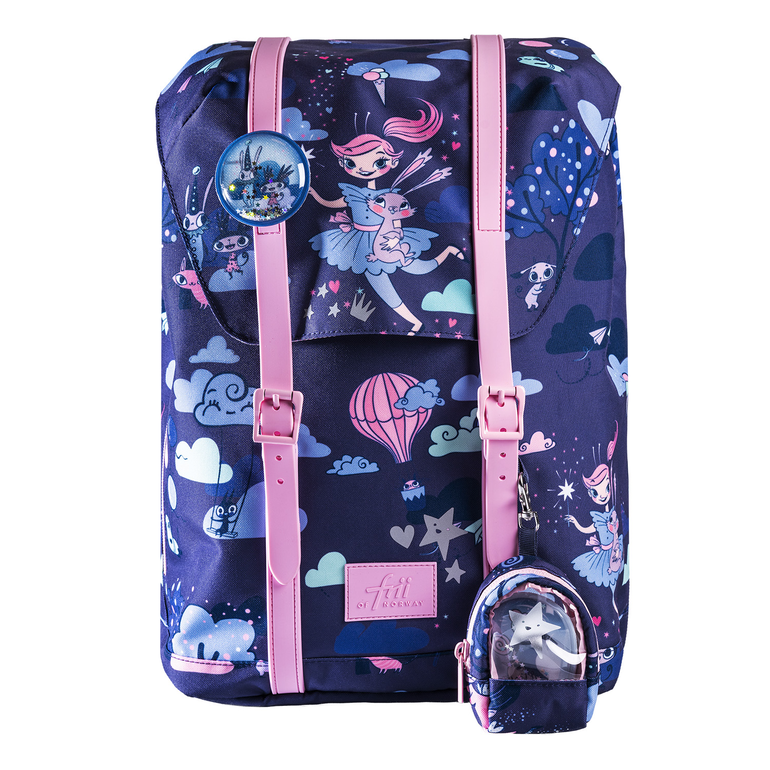 FRII OF NORWAY ERGONOMICKÁ ŠKOLSKÁ TAŠKA RETRO 22 L - BEST FRIENDS BLUE