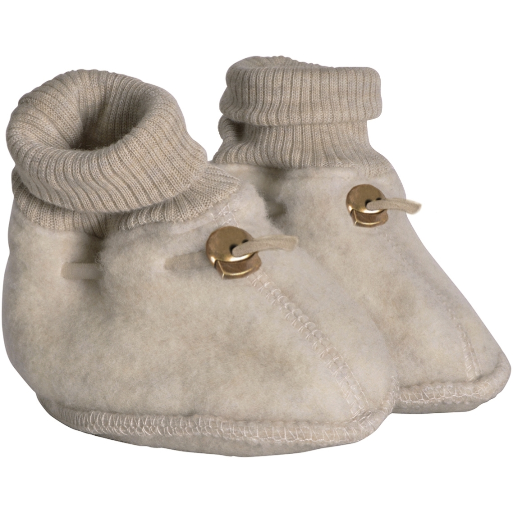 Mikk-Line  MIKK-LINE BABY MERINO FOOTIES - MELANGE OFFWHITE Veľkosť: 18, 11: 11