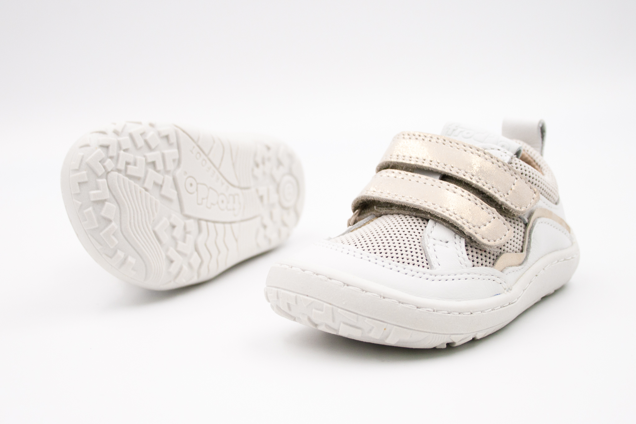 FRODDO BAREFOOT TENISKY BASE - WHITE GOLD Veľkosť: 35, Vnútorná dĺžka  topánky v cm: 23, Vnútorná šírka topánky v cm: 8.4