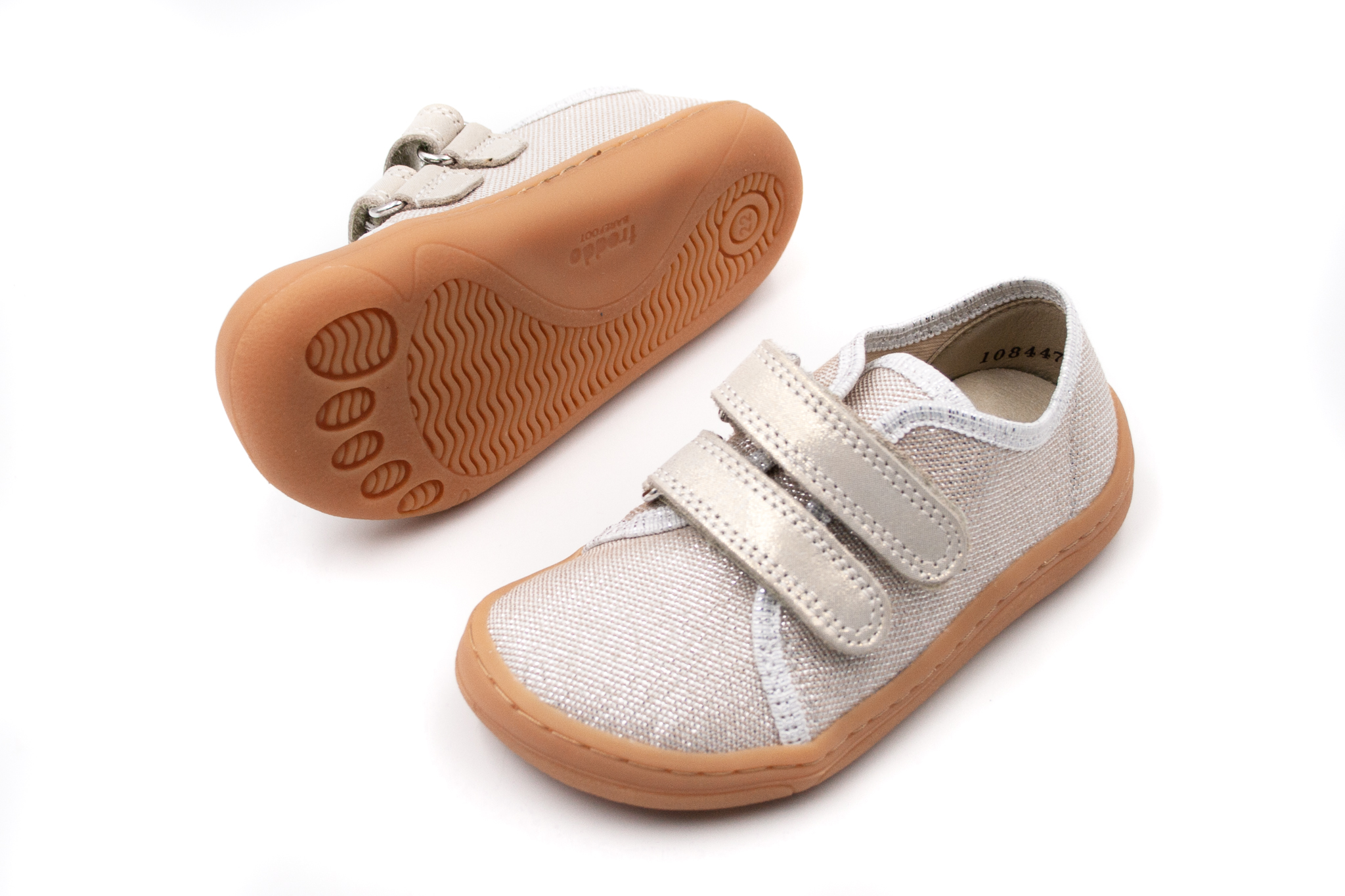 FRODDO BAREFOOT PLÁTENKY CANVAS - GOLD SHINE Veľkosť: 23, Vnútorná dĺžka  topánky v cm: 15.2, Vnútorná šírka topánky v cm: 6.3