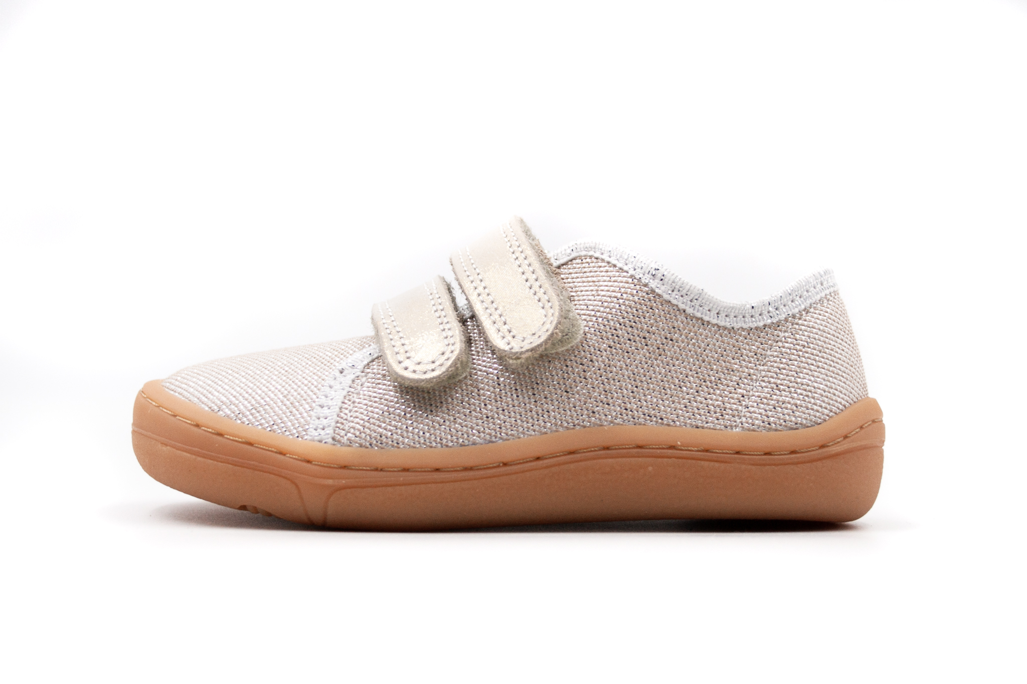 FRODDO BAREFOOT PLÁTENKY CANVAS - GOLD SHINE Veľkosť: 21, Vnútorná dĺžka  topánky v cm: 14.2, Vnútorná šírka topánky v cm: 6