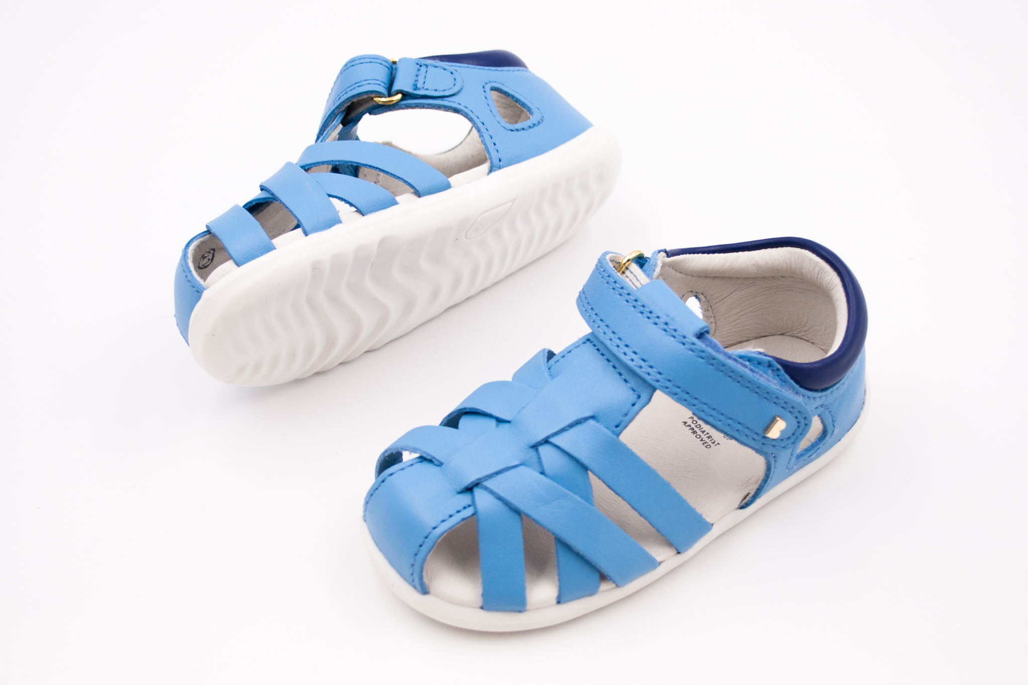 DETSKÉ SANDÁLKY BOBUX STEP UP TROPICANA II - POWDER BLUE + BLUEBERRY Veľkosť: 20, Vnútorná dĺžka  topánky v cm: 13, Vnútorná šírka topánky v cm: 5.7