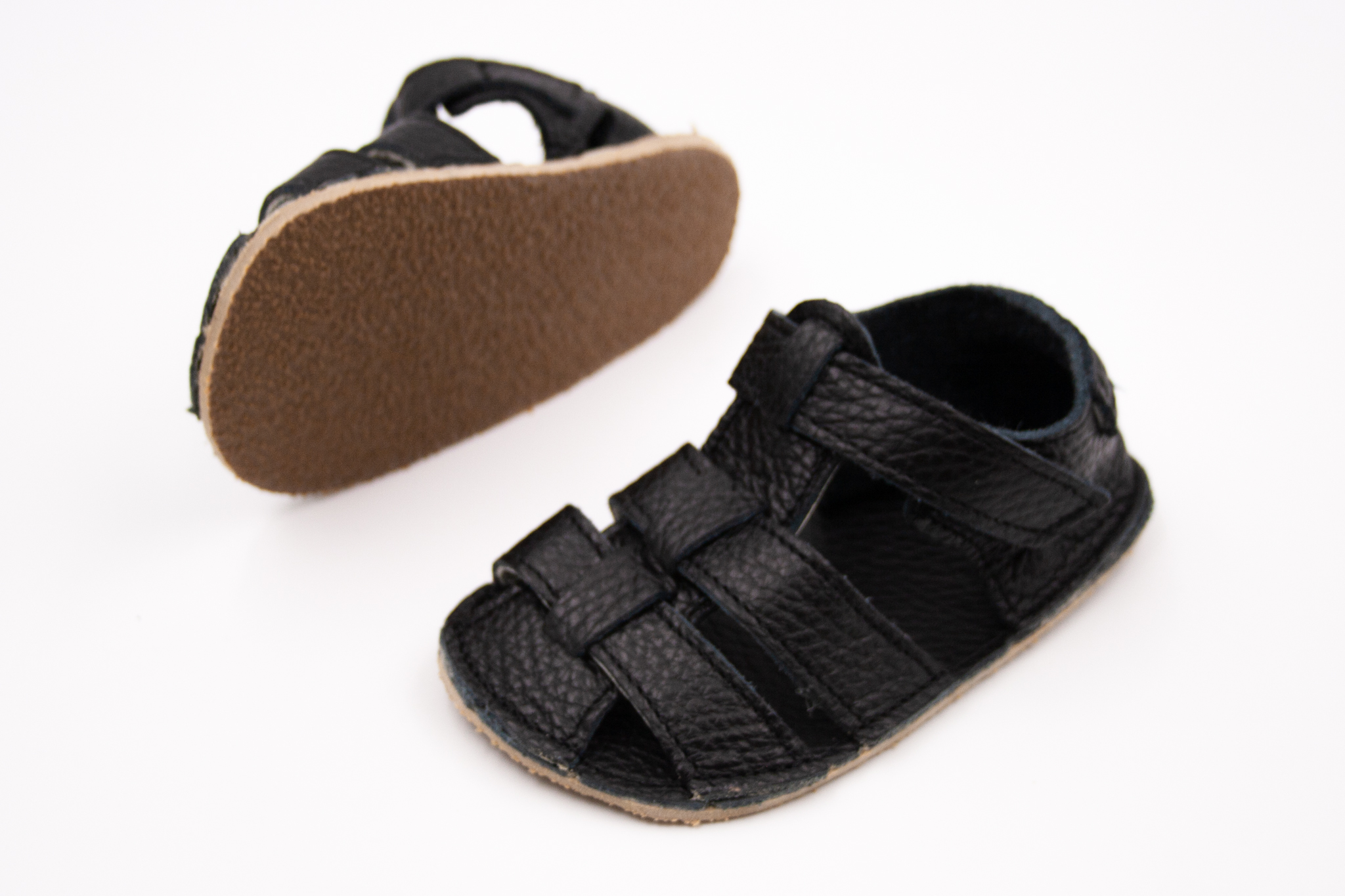 DETSKÉ BAREFOOT SANDÁLE BABY BARE SHOES SANDALS NEW - ALL BLACK Veľkosť: 23, Vnútorná dĺžka  topánky v cm: 15.1, Vnútorná šírka topánky v cm: 6.7