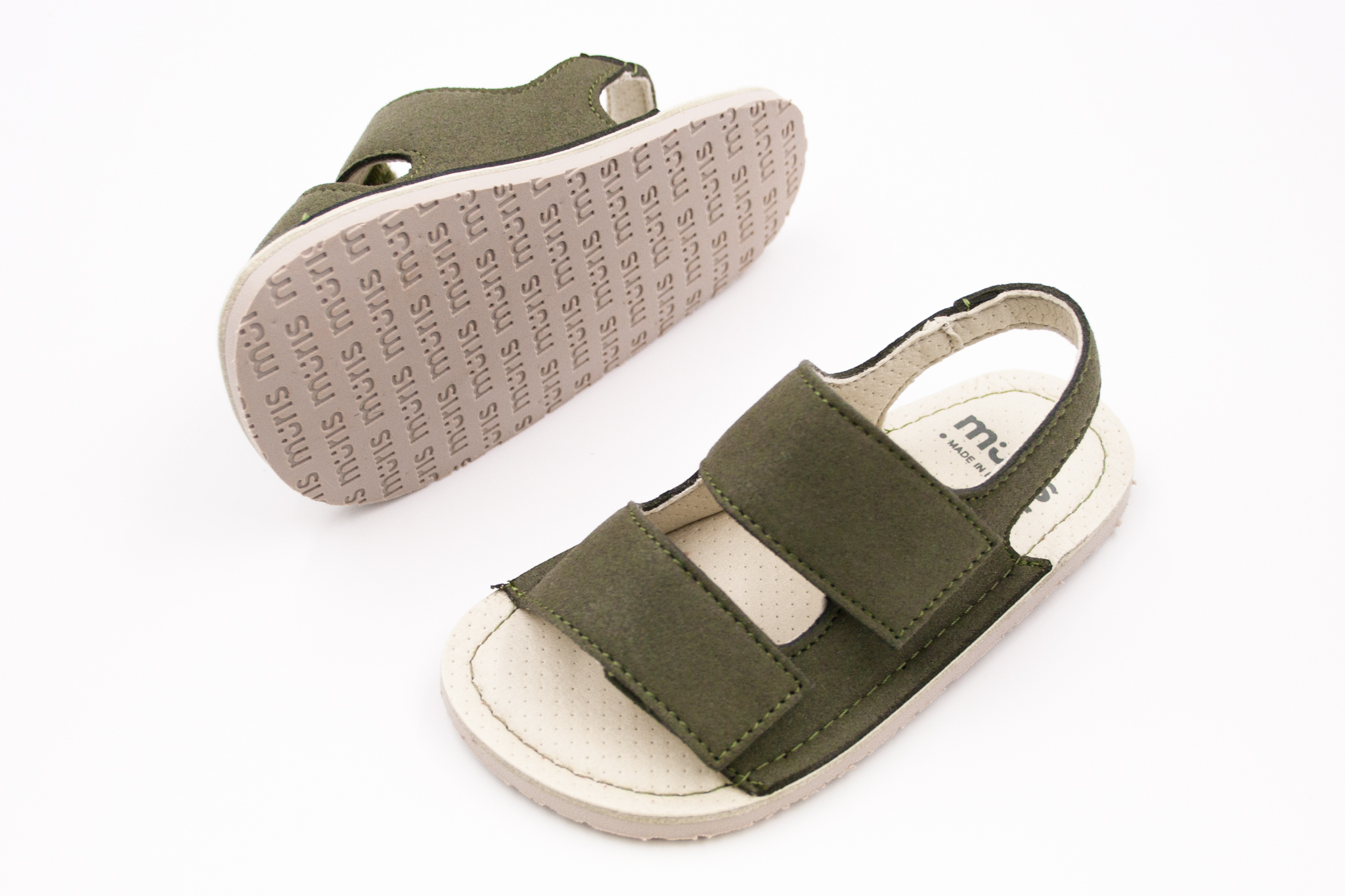 DETSKÉ BAREFOOT SANDÁLKY MURIS RIO - OLIVE GREEN Veľkosť: 23, Vnútorná dĺžka  topánky v cm: 14.9, Vnútorná šírka topánky v cm: 6.1