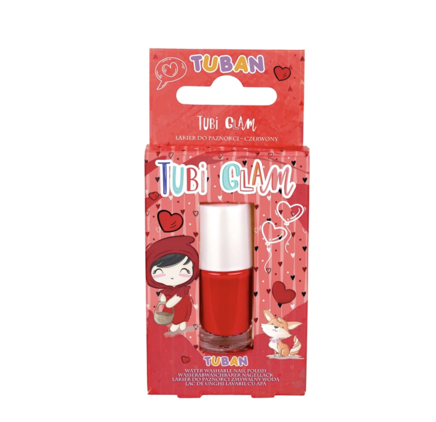 DETSKÝ LAK NA NECHTY TUBI GLAM TUBAN - ČERVENÝ