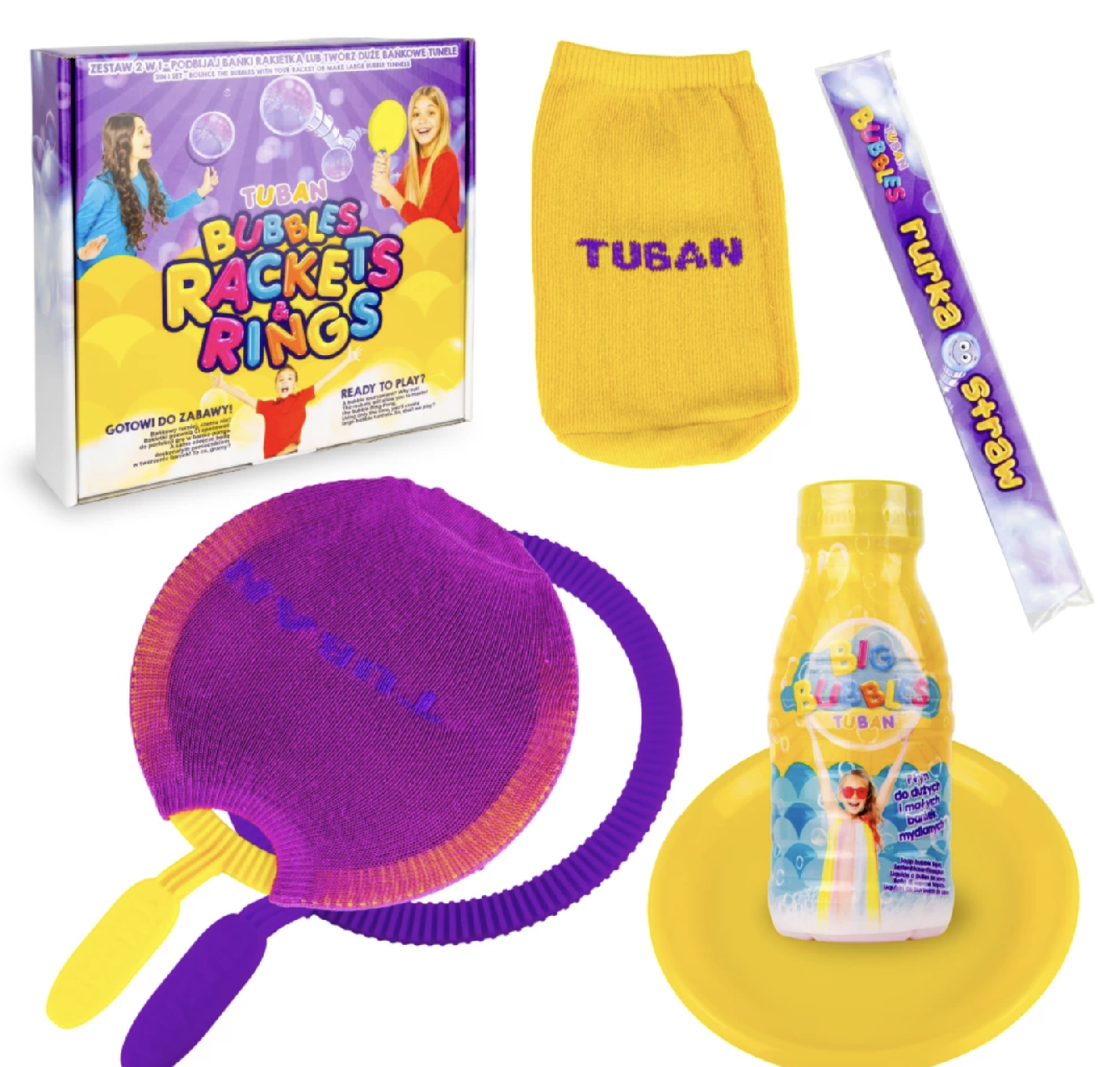 SADA RAKETY A OBRUČE NA BUBLINY + TEKUTINA 250 ML TUBAN