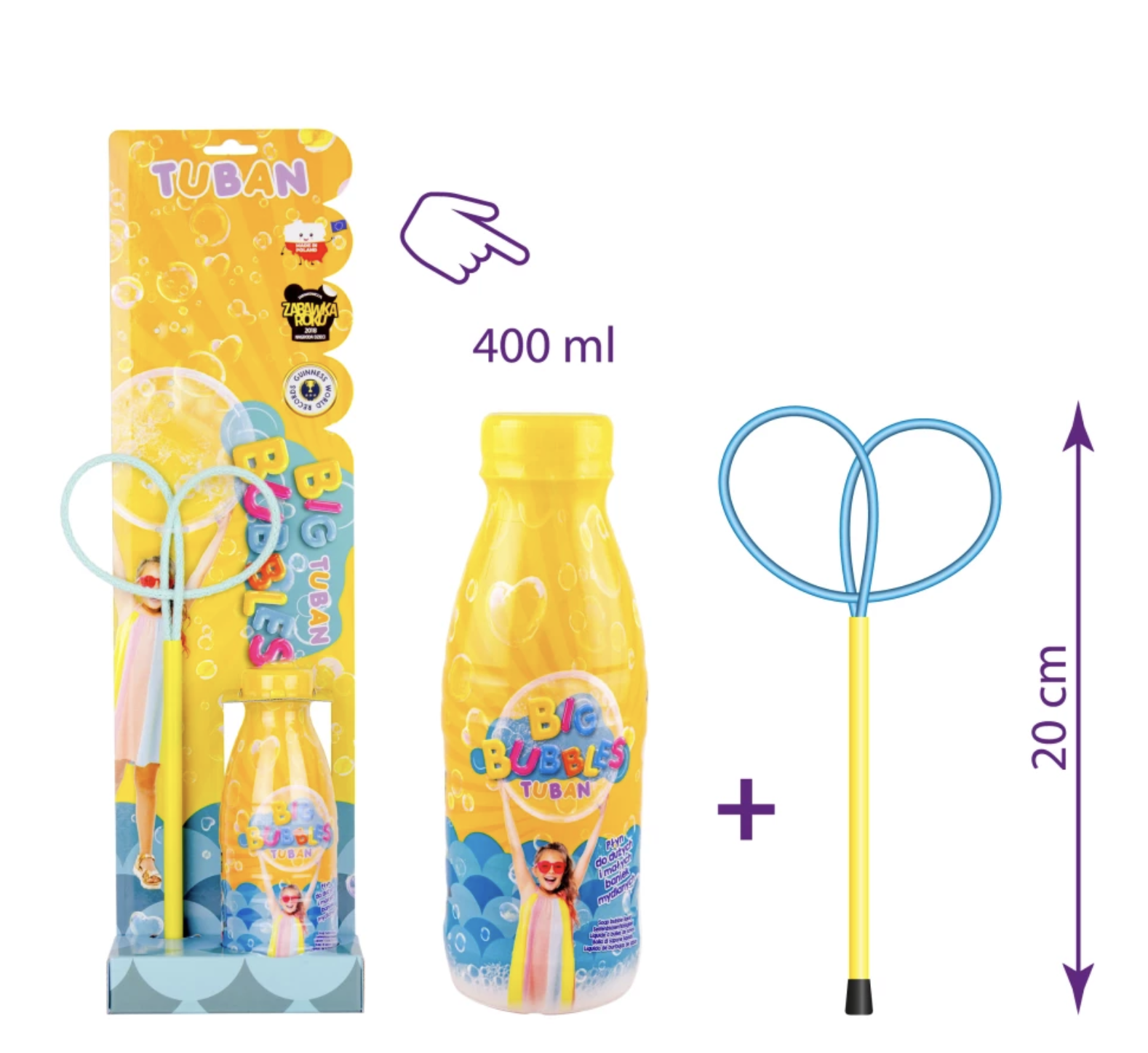 SADA OBRUČ NA BUBLINY MINI BUTTERFLY + TEKUTINA 400 ML TUBAN
