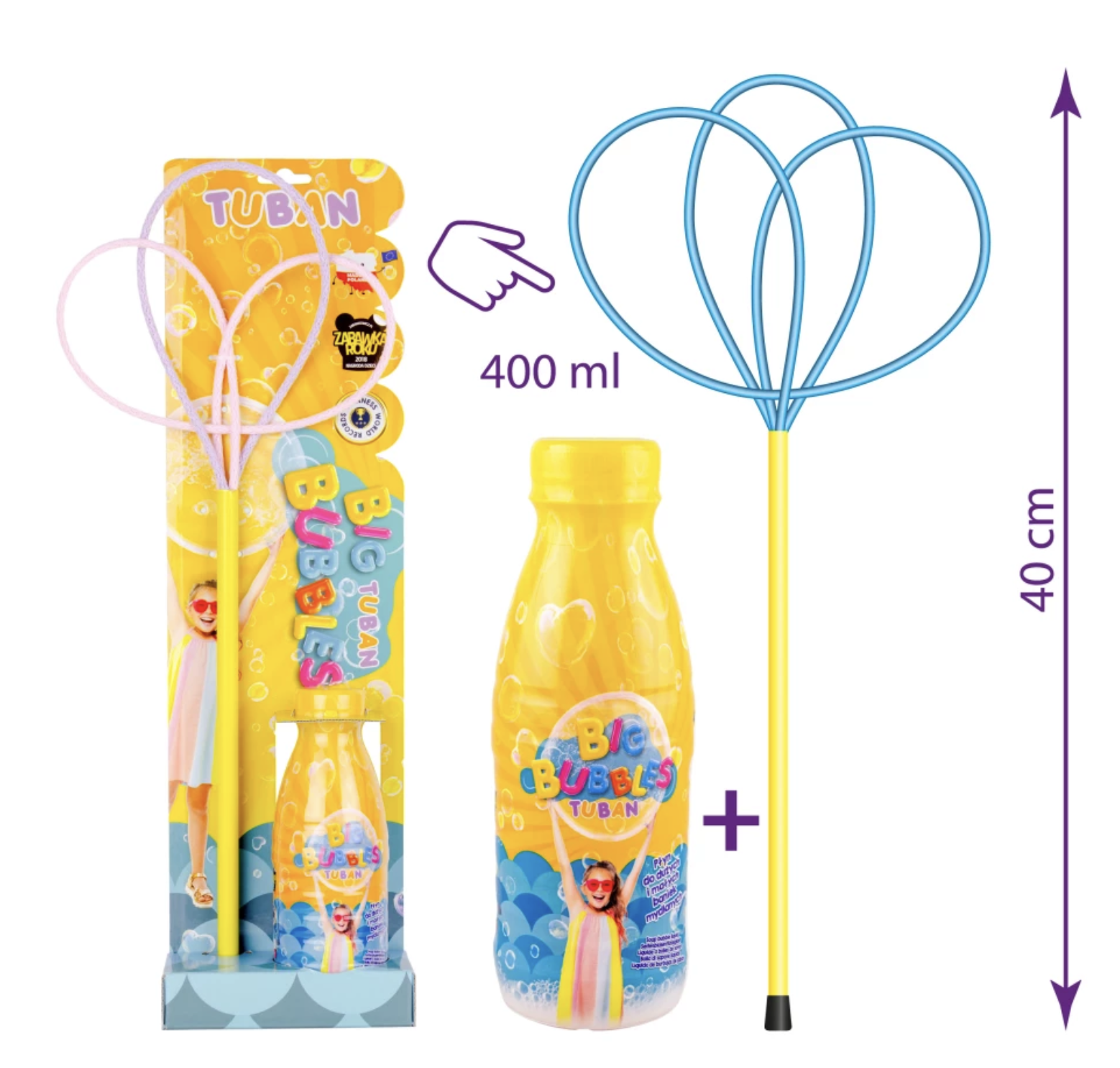 SADA OBRUČ NA BUBLINY + TEKUTINA 400 ML TUBAN - PRO MULTI BUTTERFLY