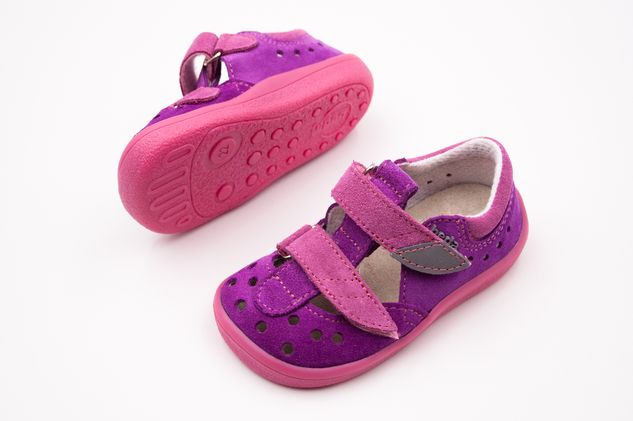 DETSKÉ BAREFOOT SANDÁLE BEDA - MIA FUCHSIA Veľkosť: 22, Vnútorná dĺžka  topánky v cm: 14, Vnútorná šírka topánky v cm: 6.3