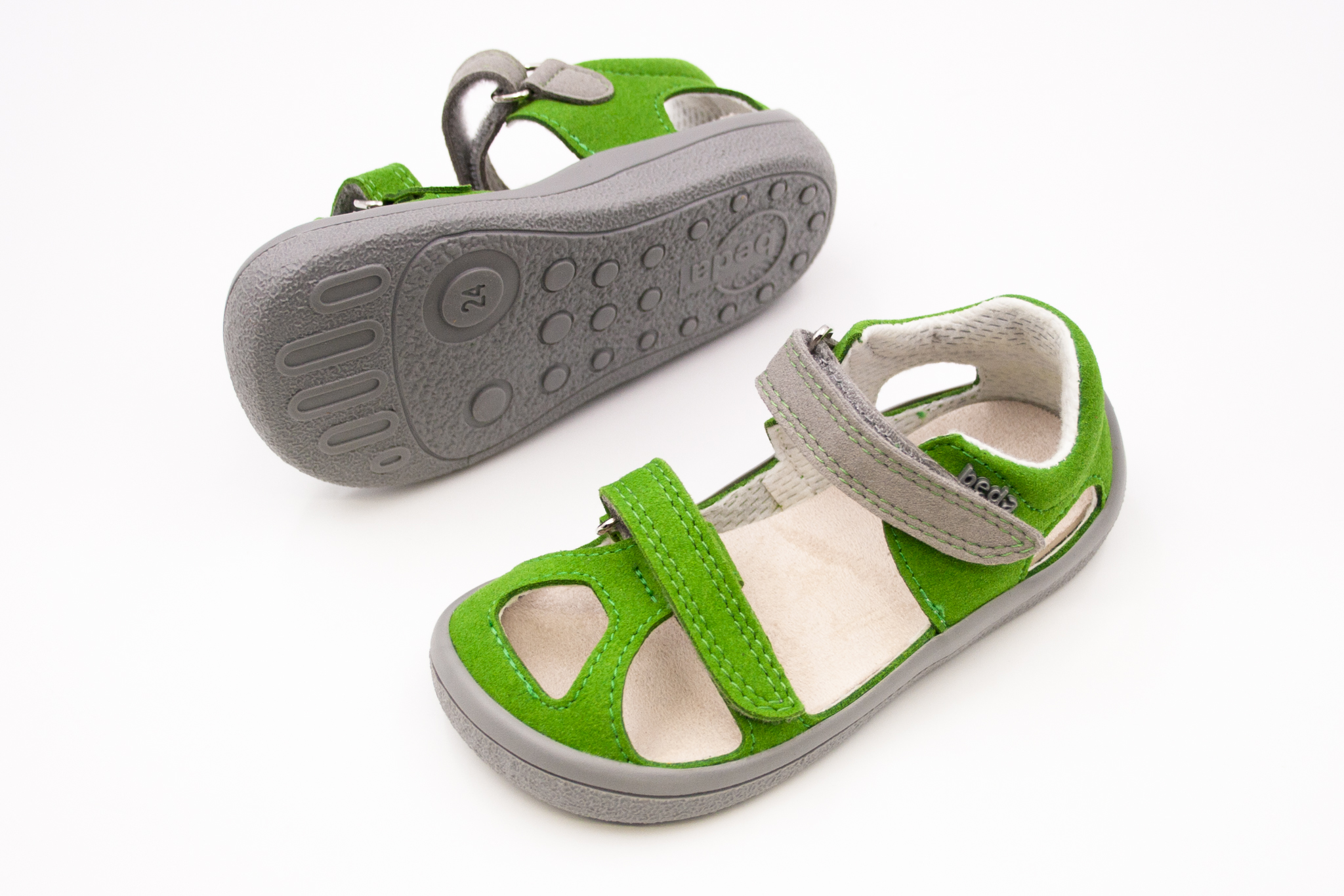 DETSKÉ BAREFOOT SANDÁLE BEDA PLAYFUL - JIMMY Veľkosť: 24, Vnútorná dĺžka  topánky v cm: 15.1, Vnútorná šírka topánky v cm: 6.6
