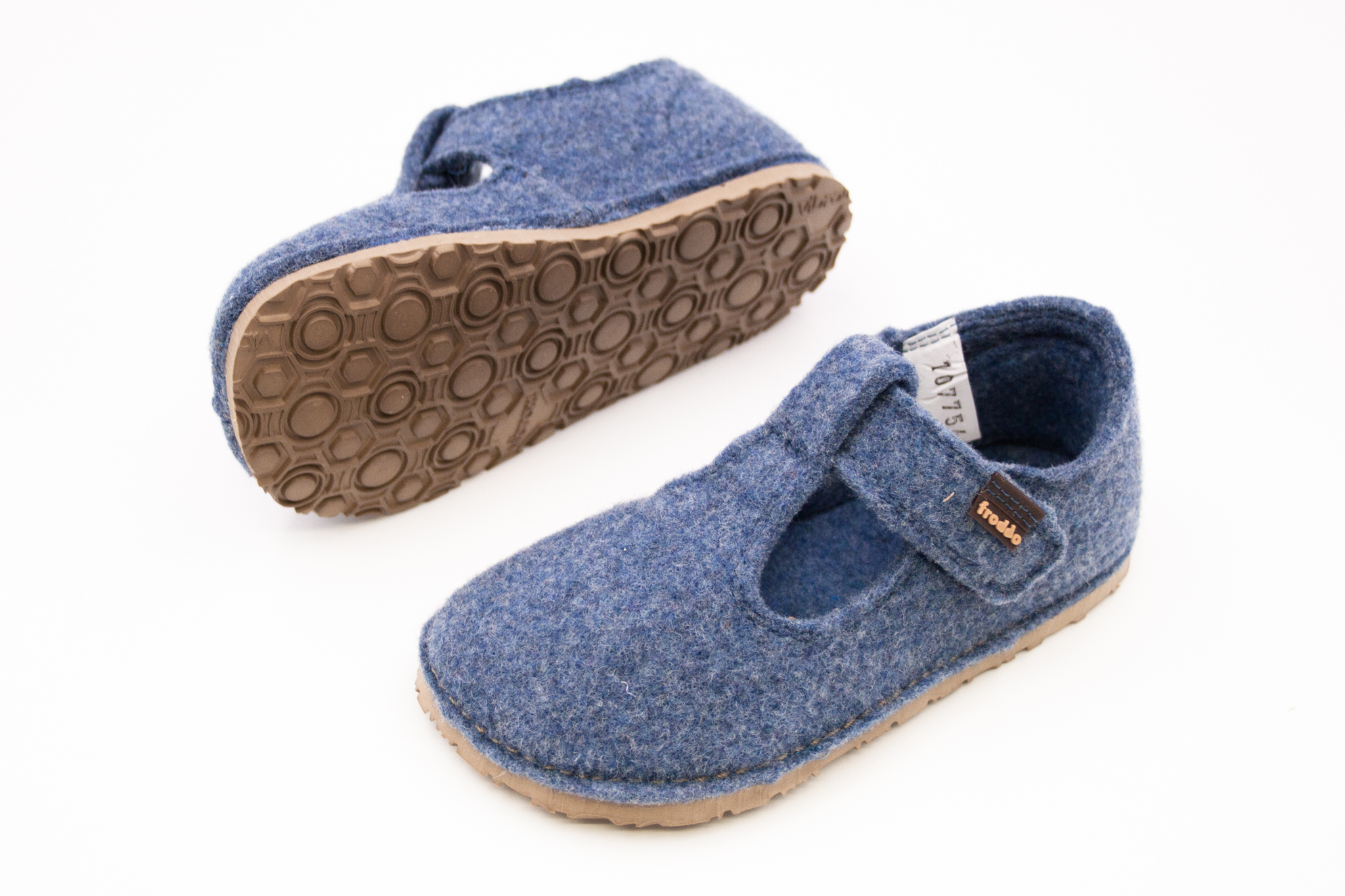 DETSKÉ BAREFOOT PAPUČE FRODDO FLEXY WOOLY VIBRAM - DENIM Veľkosť: 26, Vnútorná dĺžka  topánky v cm: 17.0, Vnútorná šírka topánky v cm: 6.5