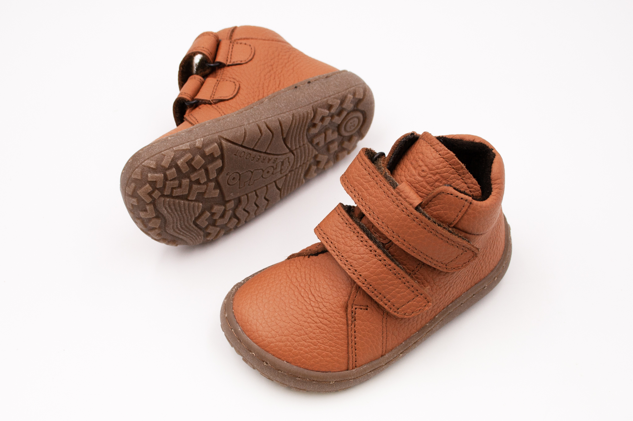 DETSKÉ BAREFOOT TOPÁNKY FRODDO AUTUMN FLEECE - COGNAC Veľkosť: 22, Vnútorná dĺžka  topánky v cm: 13.7, Vnútorná šírka topánky v cm: 6.1
