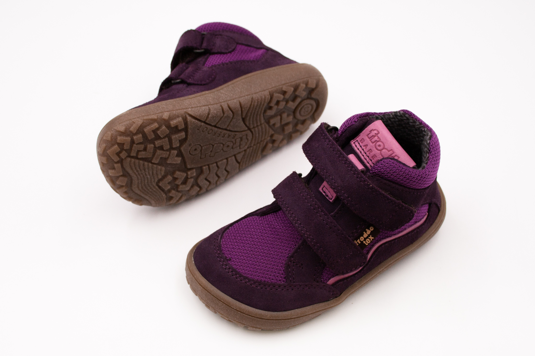 DETSKÉ BAREFOOT TOPÁNKY FRODDO TEX AUTUMN S MEMBRÁNOU - PURPLE Veľkosť: 23, Vnútorná dĺžka  topánky v cm: 15.2, Vnútorná šírka topánky v cm: 6.4