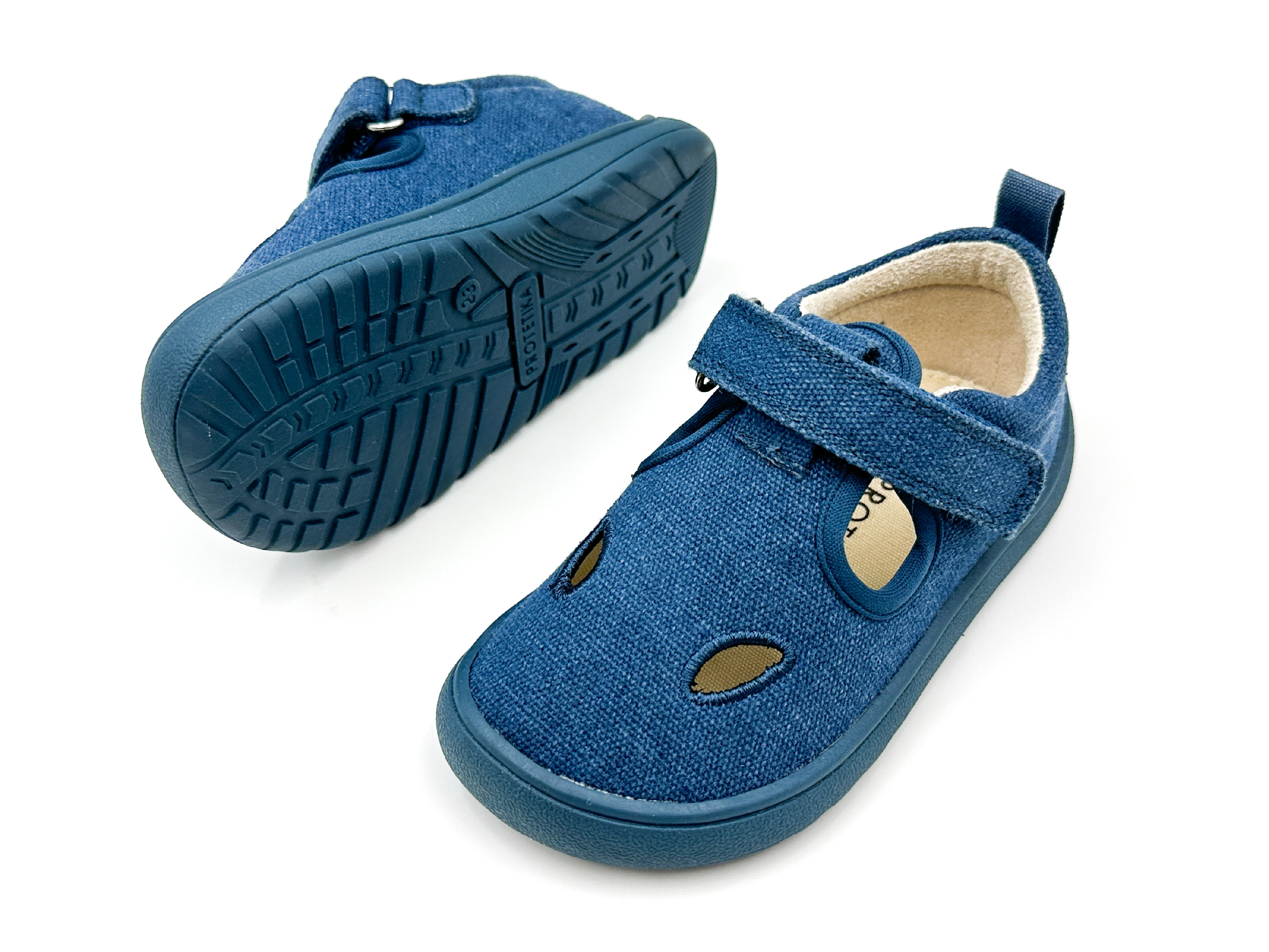 DETSKÉ BAREFOOT PAPUČE PROTETIKA - EMES BLUE Veľkosť: 27, Vnútorná dĺžka  topánky v cm: 17.2, Vnútorná šírka topánky v cm: 7