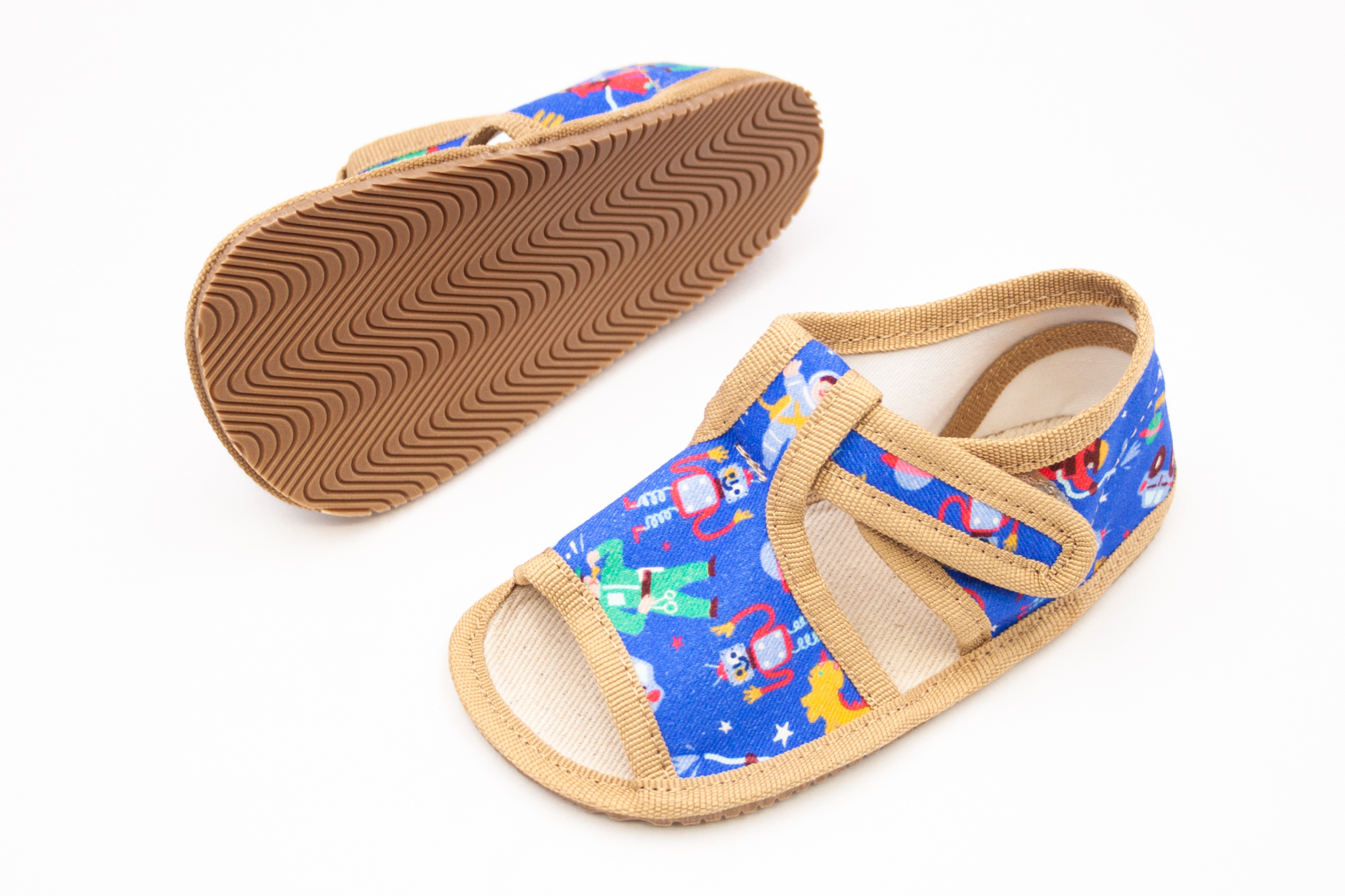 DETSKÉ BAREFOOT PAPUČKY MILASH MONICA (ŠIRŠIE) - ROBOT Veľkosť: 20, Vnútorná dĺžka  topánky v cm: 13.4, Vnútorná šírka topánky v cm: 6.6