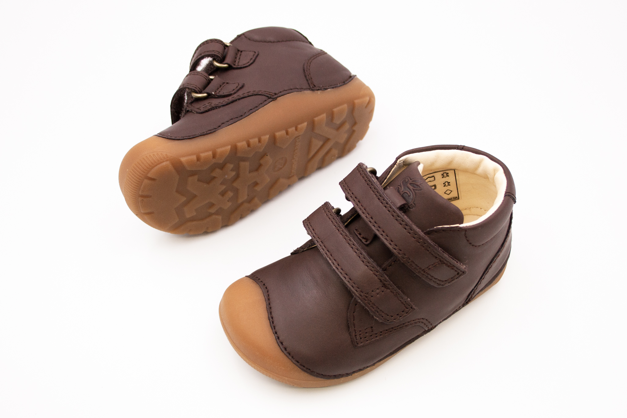 DETSKÉ BAREFOOT TOPÁNKY BUNDGAARD PETIT VELCRO STRAP - BROWN Veľkosť: 21, Vnútorná dĺžka  topánky v cm: 13.1, Vnútorná šírka topánky v cm: 5.7