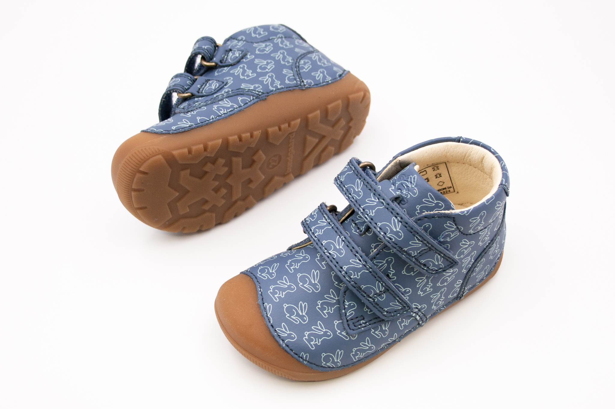 DETSKÉ BAREFOOT TOPÁNKY BUNDGAARD PETIT VELCRO STRAP - RABBIT TEAL Veľkosť: 26, Vnútorná dĺžka  topánky v cm: 16.6, Vnútorná šírka topánky v cm: 6.6