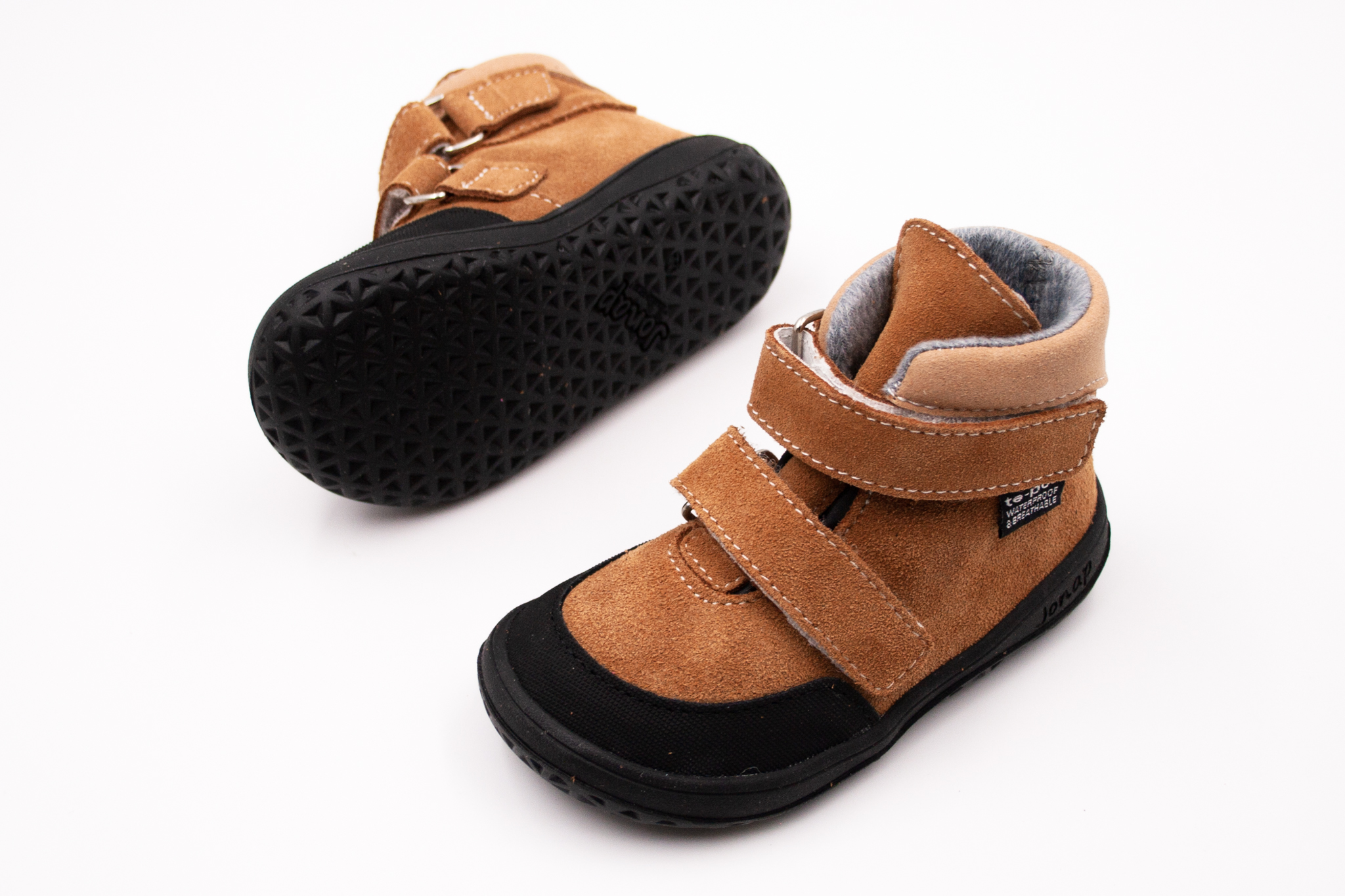 DETSKÉ BAREFOOT ČLENKOVÉ TOPÁNKY S MEMBRÁNOU JONAP JERRY - ŠKORICA Veľkosť: 23, Vnútorná dĺžka  topánky v cm: 15, Vnútorná šírka topánky v cm: 6.5