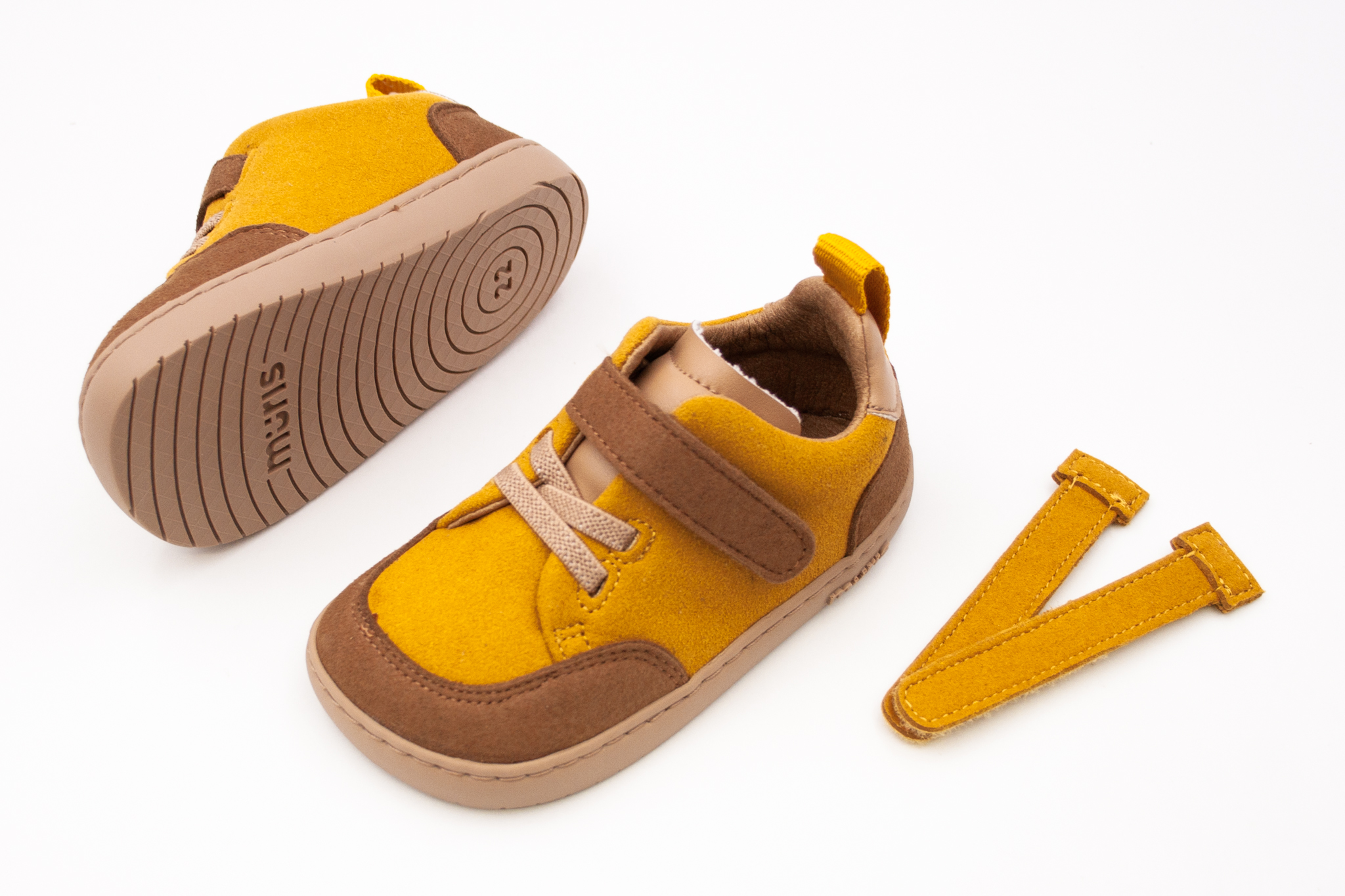 DETSKÉ BAREFOOT TOPÁNKY MURIS LYON MINI - MUSTARD BROWN Veľkosť: 20, Vnútorná dĺžka  topánky v cm: 12.5, Vnútorná šírka topánky v cm: 6