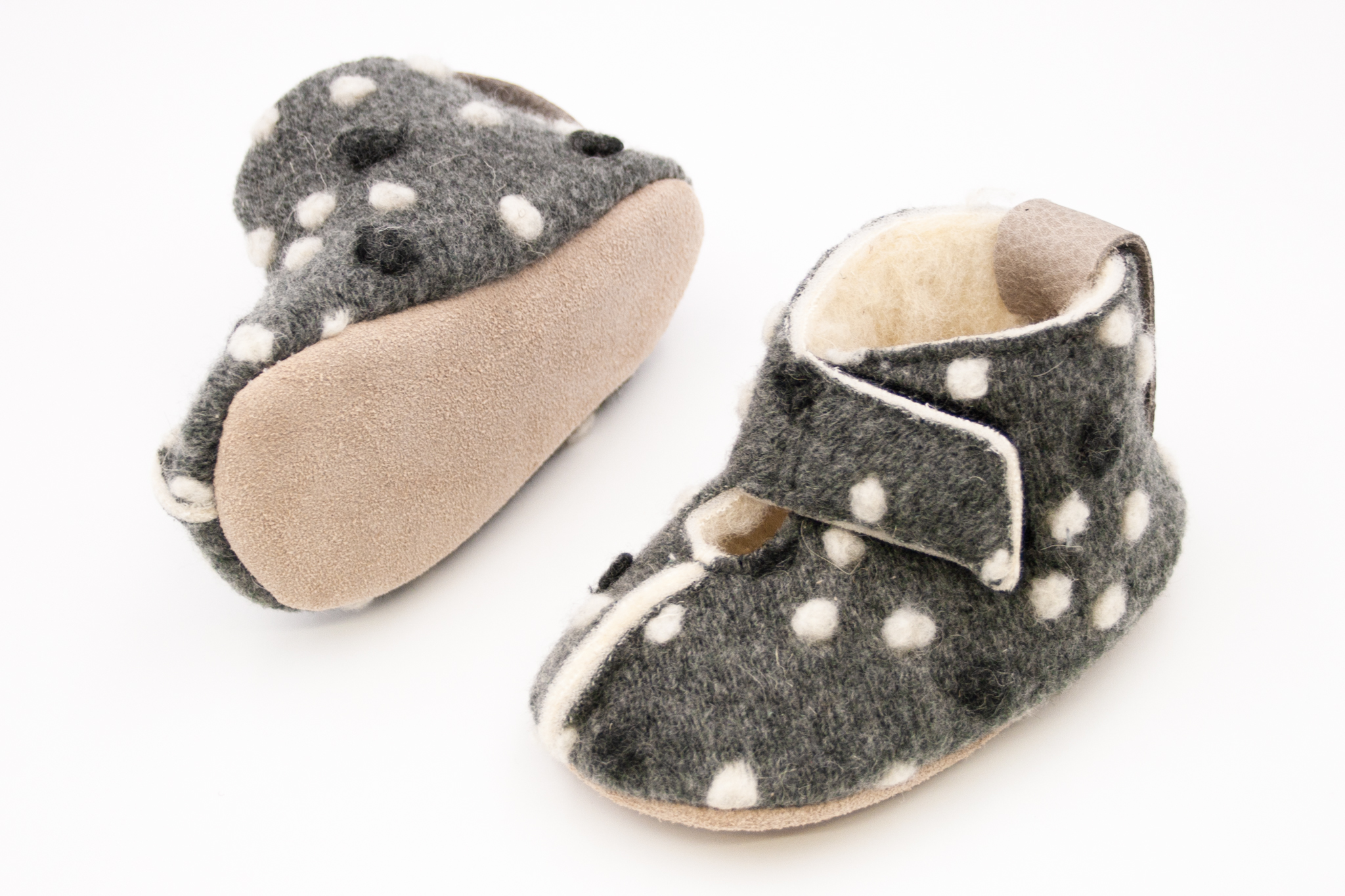 DETSKÉ BAREFOOT VLNENÉ PAPUČE OMA KING KAKU - DOTS Veľkosť: 20, Vnútorná dĺžka  topánky v cm: 12.1, Vnútorná šírka topánky v cm: 6.5