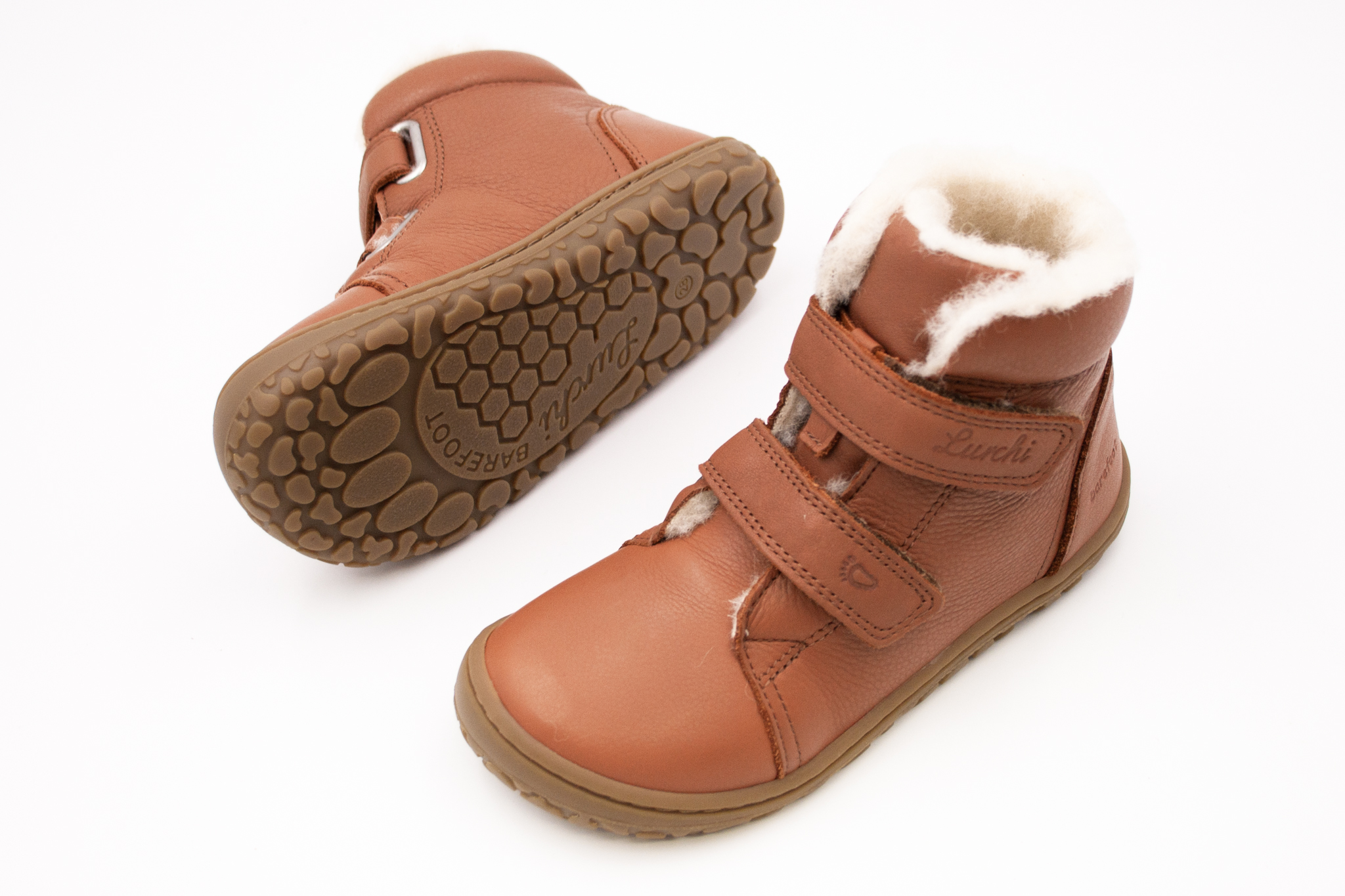 Lurchi  DETSKÉ ZIMNÉ BAREFOOT TOPÁNKY LURCHI NIK - COGNAC Veľkosť: 25, 11: 16.5, Vnútorná šírka topánky v cm: 6.3