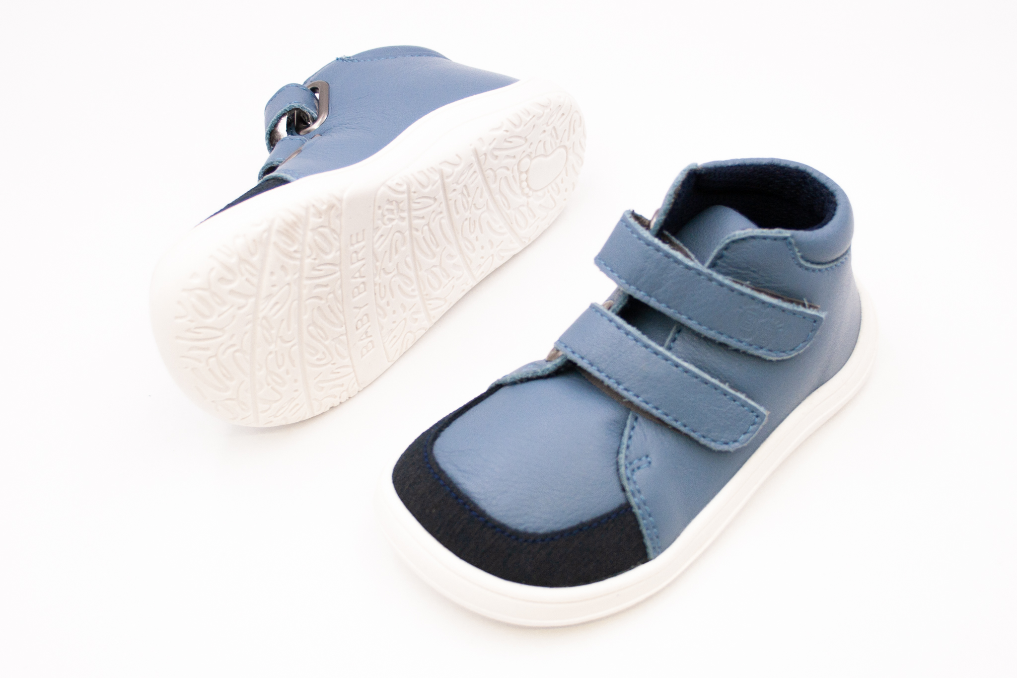 DETSKÉ BAREFOOT ČLENKOVÉ TOPÁNKY BABY BARE SHOES FEBO FALL - DENIM Veľkosť: 22, Vnútorná dĺžka  topánky v cm: 14.4, Vnútorná šírka topánky v cm: 6.5
