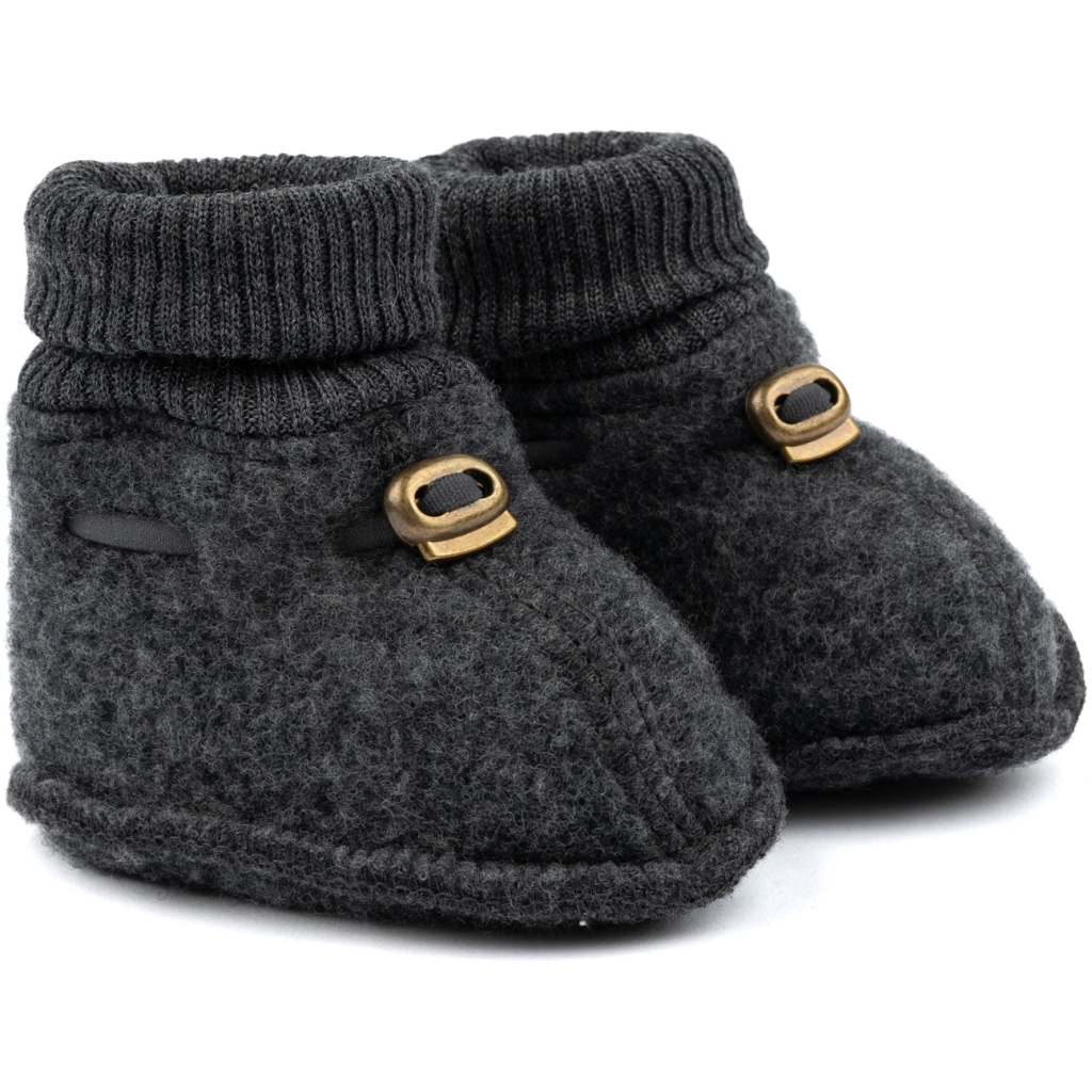 Mikk-Line  CAPAČKOVÉ NÁVLEKY MIKK-LINE BABY MERINO FOOTIES - ANTHRACITE MELANGE Veľkosť: 18, 11: 11