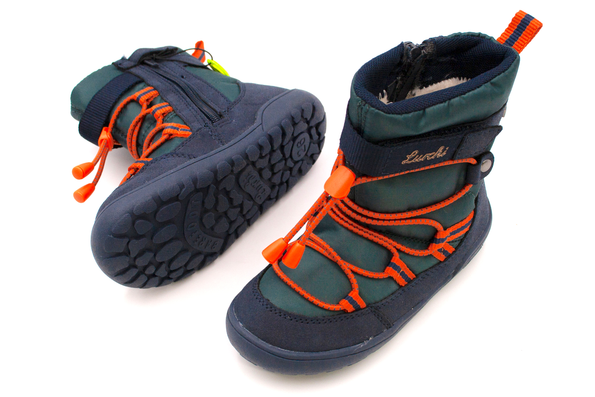 Lurchi  DETSKÉ BAREFOOT ZIMNÉ ČIŽMY LURCHI JACE TEX - PETROL/ORANGE Veľkosť: 35, 11: 23.2, Vnútorná šírka topánky v cm: 7.9