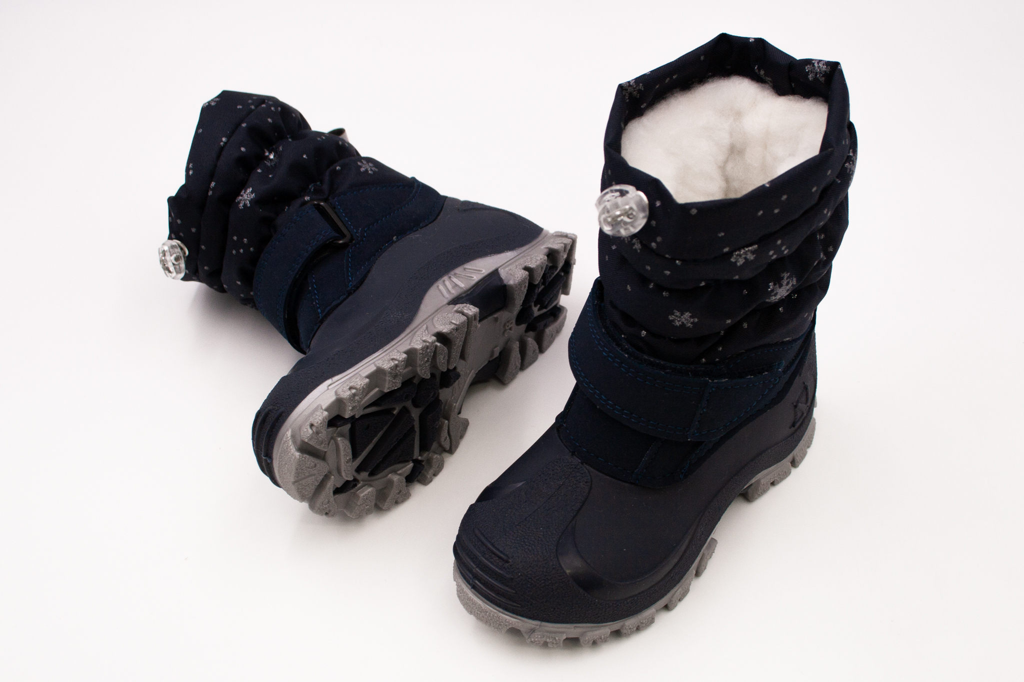 Lurchi  DETSKÉ SNEHULE LURCHI FJONNA - NAVY SNOWFLAKE Veľkosť: 35, 11: 22.7, Vnútorná šírka topánky v cm: 7.9