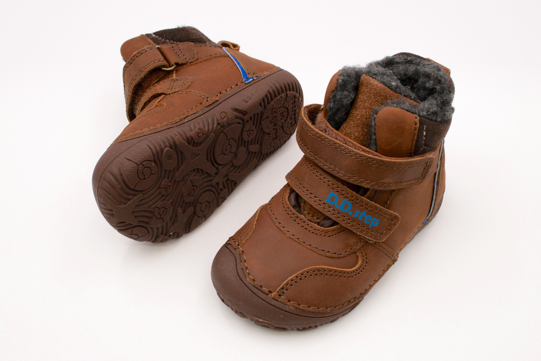 D.D.Step  DETSKÉ BAREFOOT ZIMNÉ TOPÁNKY D.D.STEP 073 - CHOCOLATE Veľkosť: 20, 11: 12.8, Vnútorná šírka topánky v cm: 6