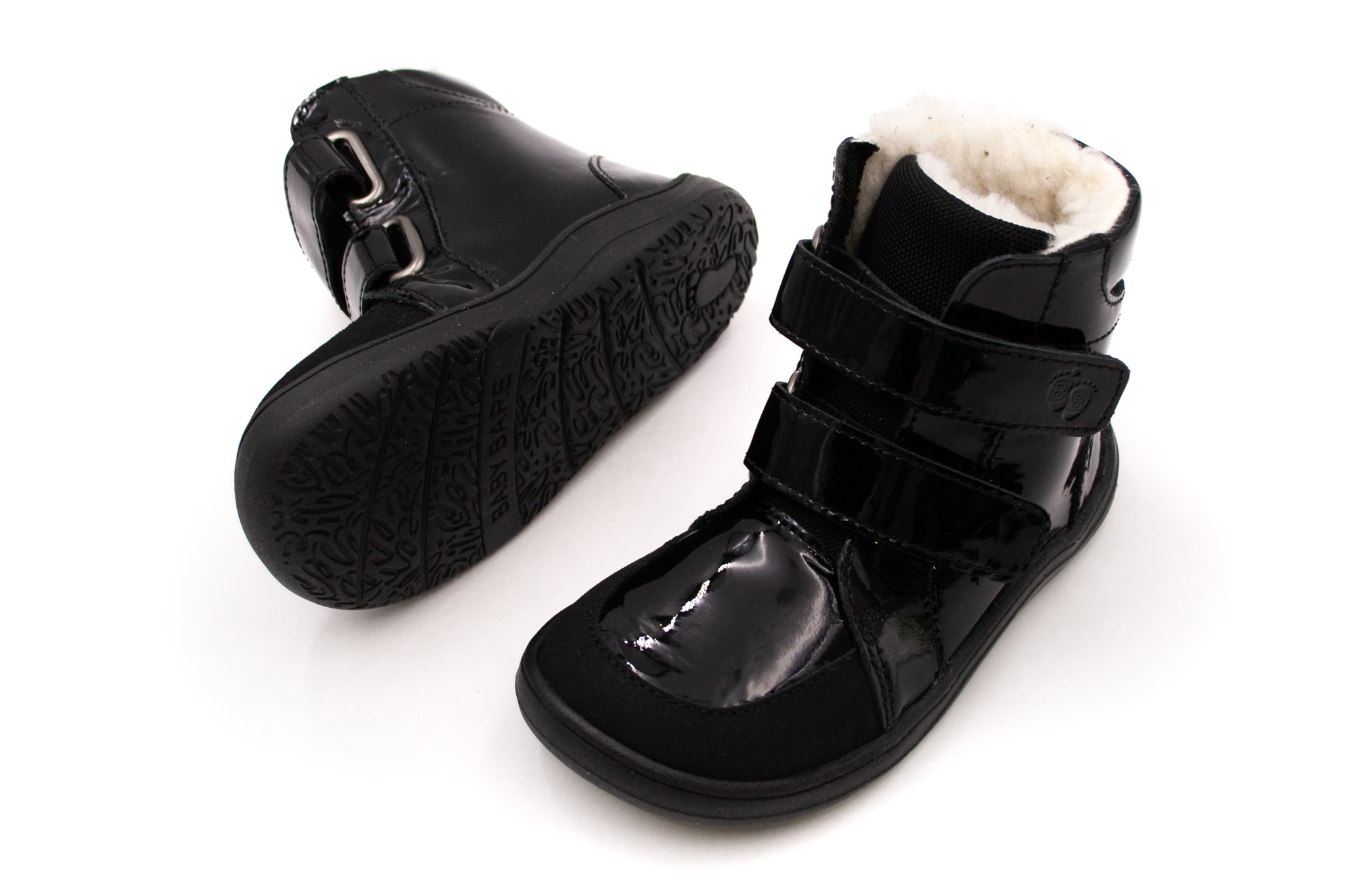 Baby Bare Shoes  DETSKÉ BAREFOOT ZIMNÉ TOPÁNKY BABY BARE SHOES FEBO WINTER - SHINY BLACK Veľkosť: 24, 11: 15.5, Vnútorná šírka topánky v cm: 6.3