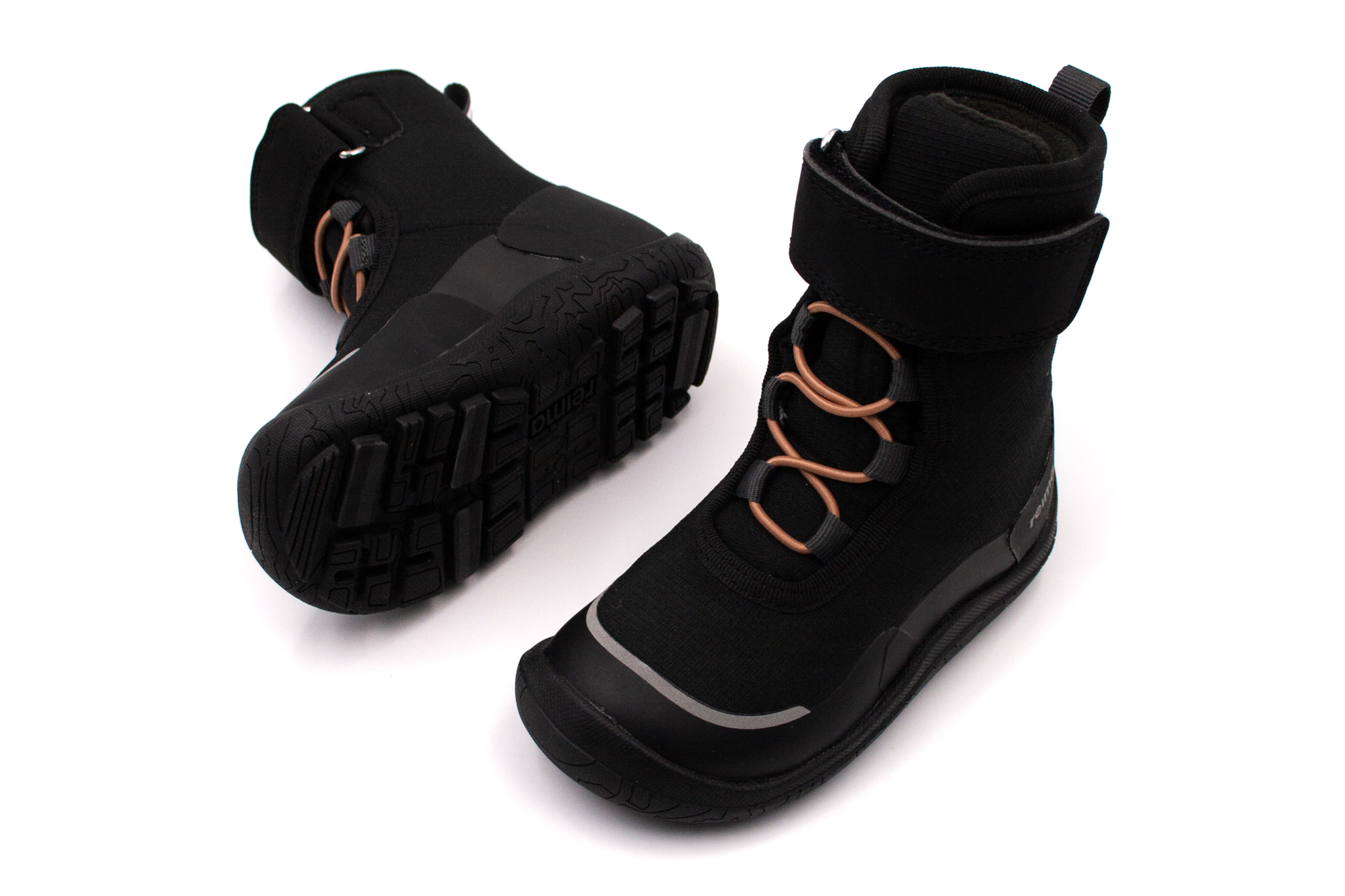 Reima  FUNKČNÉ DETSKÉ BAREFOOT ZIMNÉ TOPÁNKY REIMA TALVELLA - BLACK Veľkosť: 23, 11: 15, Vnútorná šírka topánky v cm: 6.4