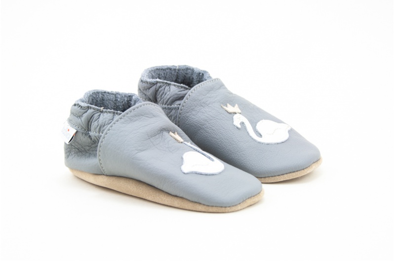 BABICE CAPAČKY SOFT SOLE SWAN GREY Veľkosť: 24, Vnútorná dĺžka  topánky v cm: 15.2, Vnútorná šírka topánky v cm: 6.6