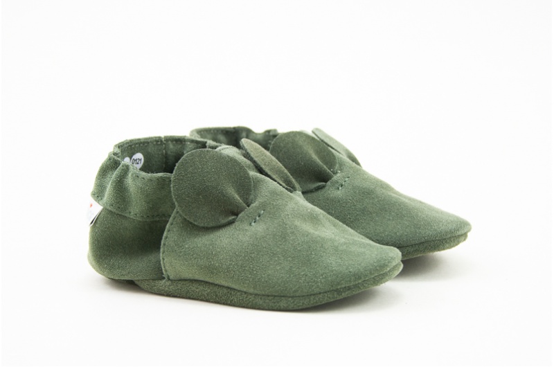 BABICE CAPAČKY SOFT SOLE MOUSE GREEN Veľkosť: 24, Vnútorná dĺžka  topánky v cm: 15.2, Vnútorná šírka topánky v cm: 6.6