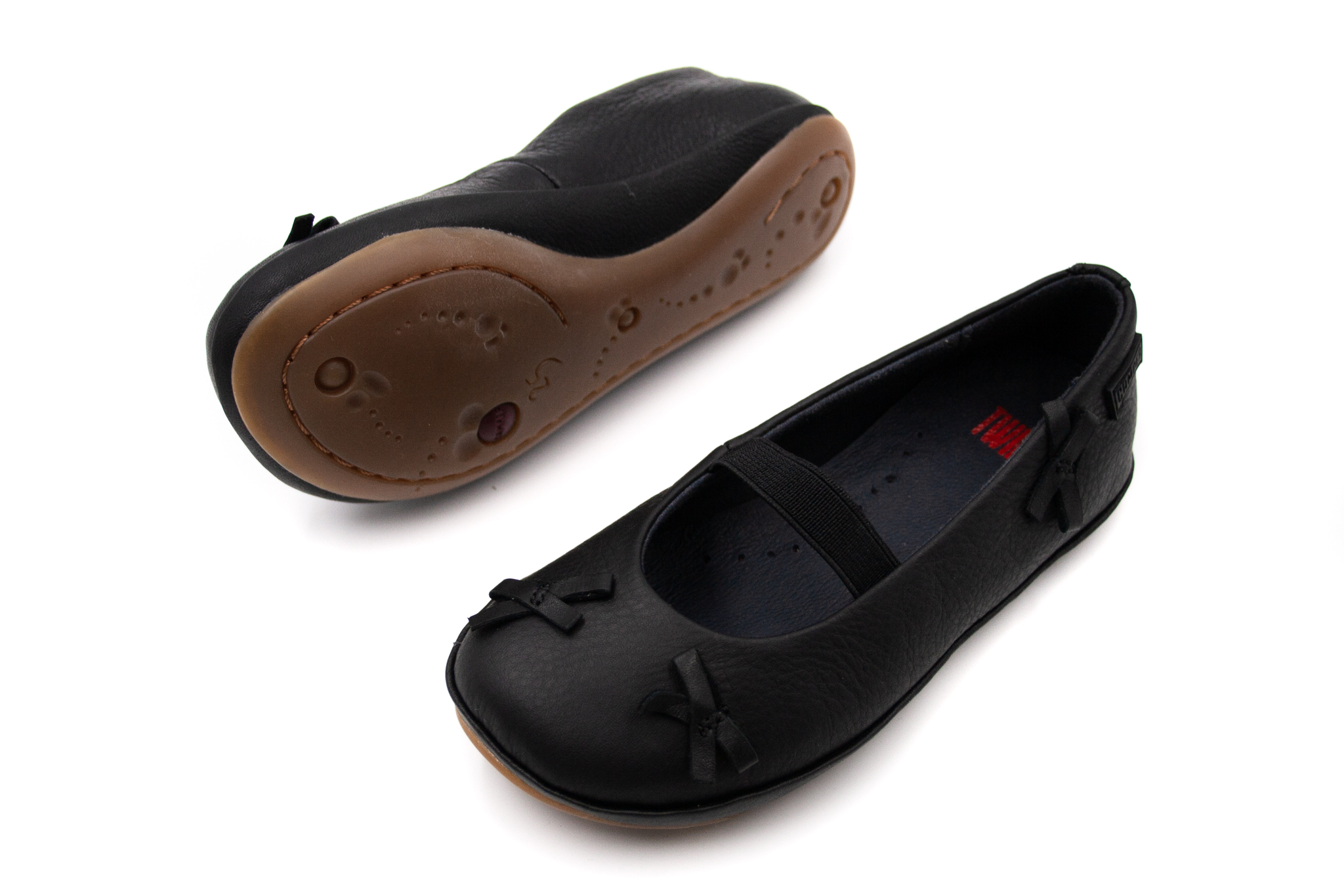 DETSKÉ BAREFOOT BALERÍNKY CAMPER TWINS - BLACK Veľkosť: 25, Vnútorná dĺžka  topánky v cm: 16, Vnútorná šírka topánky v cm: 6.6